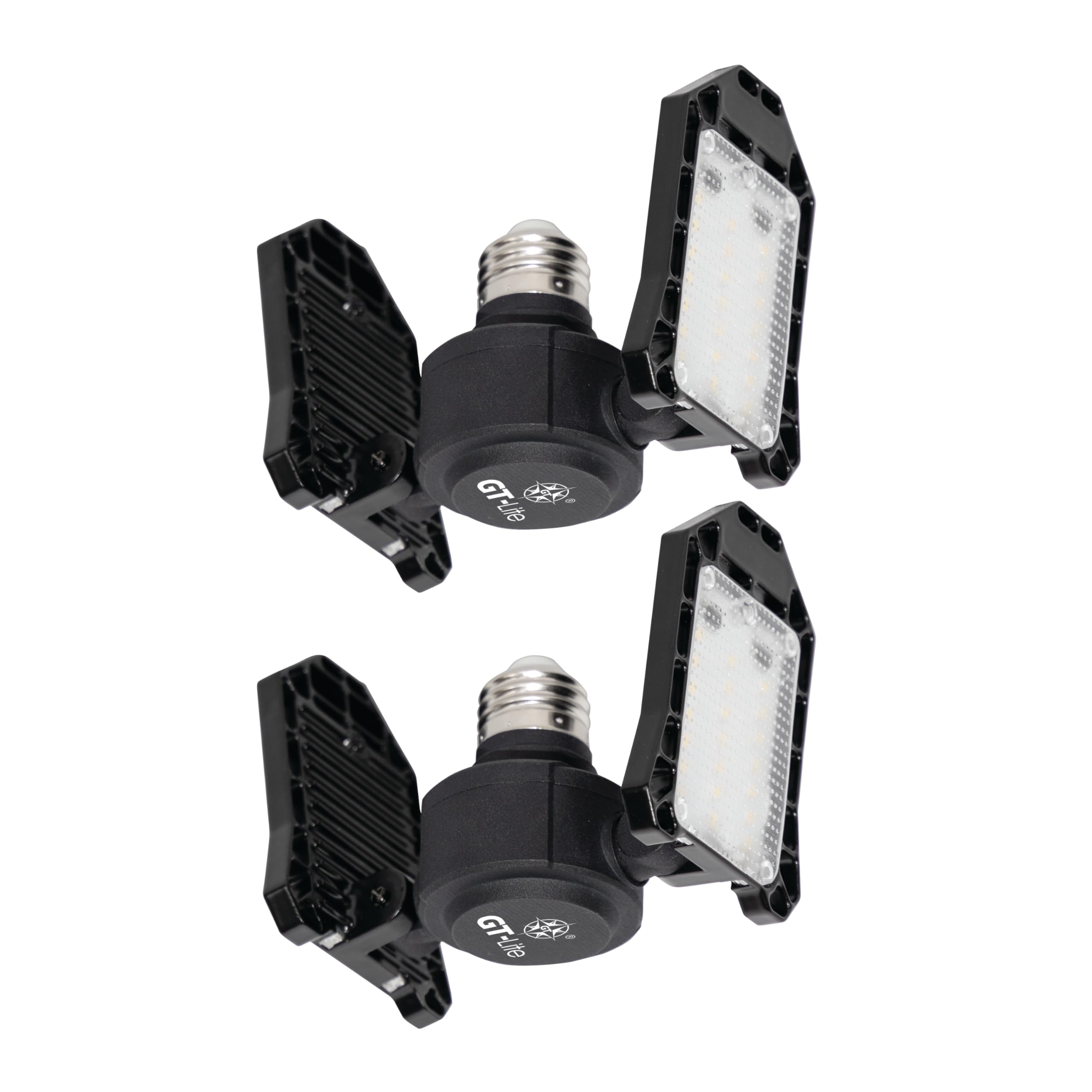 Gt-Lite 3000 Lumen Led Garage Light, 300-Watt Equivalent, Adjustable 2-Panel Bulb, 150-Watt Equivalent, 5000K Daylight, E26, 2Pa