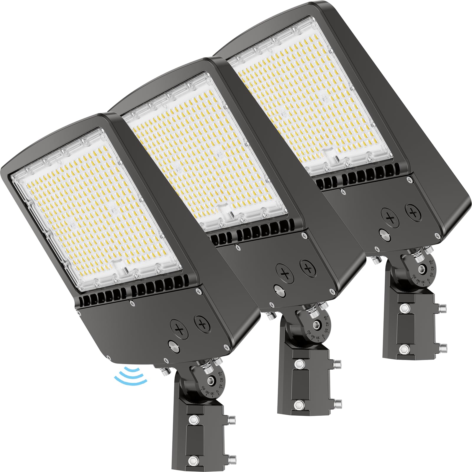 HYPERLITE 200W LED Parking Lot Light, 30000LM, Dusk to Dawn, 3-Pack, Bronze, Model SAZE-200WSFM-3PCS, IP