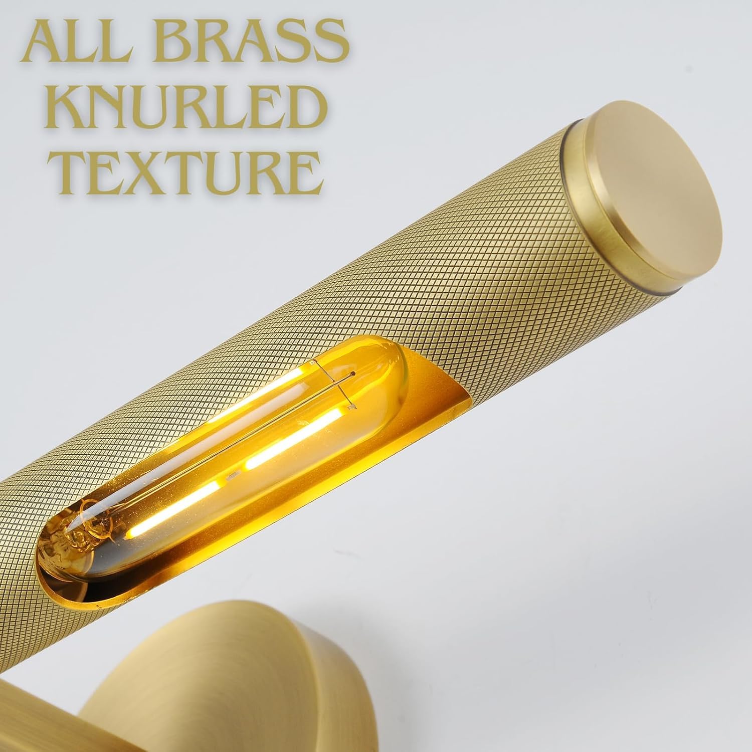 SKFWAITKW Hard-wired Knurled Picture Light, Dimmable 30in Brass Wall Sconce, E12 Bulbs Included, Model BL-sconce