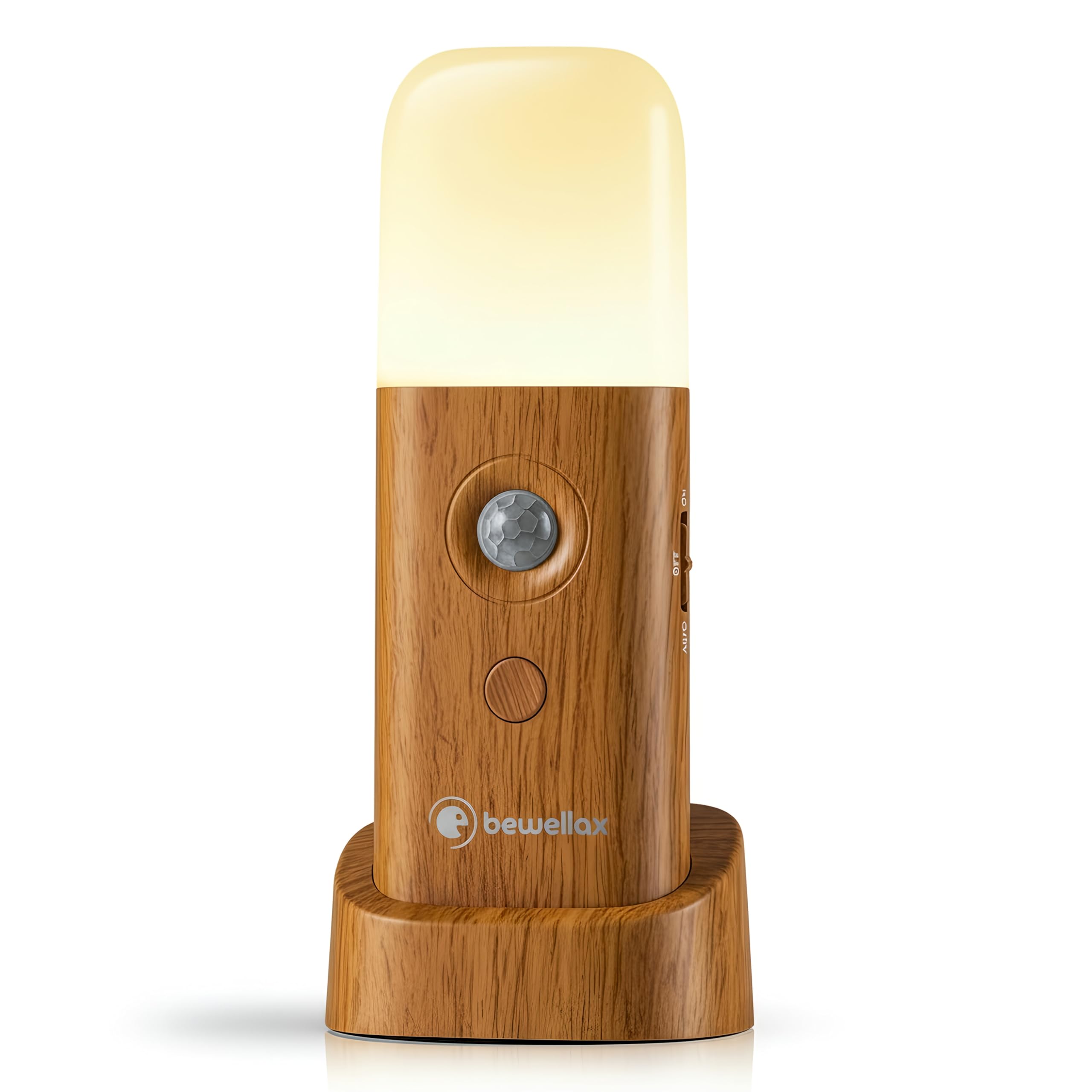 BEWELLAX Motion Sensor Night Light, Rechargeable LED Long Lasting Battery, Warm Soft Glow, Cordless, Stick-Anywhere Magnetic Lig