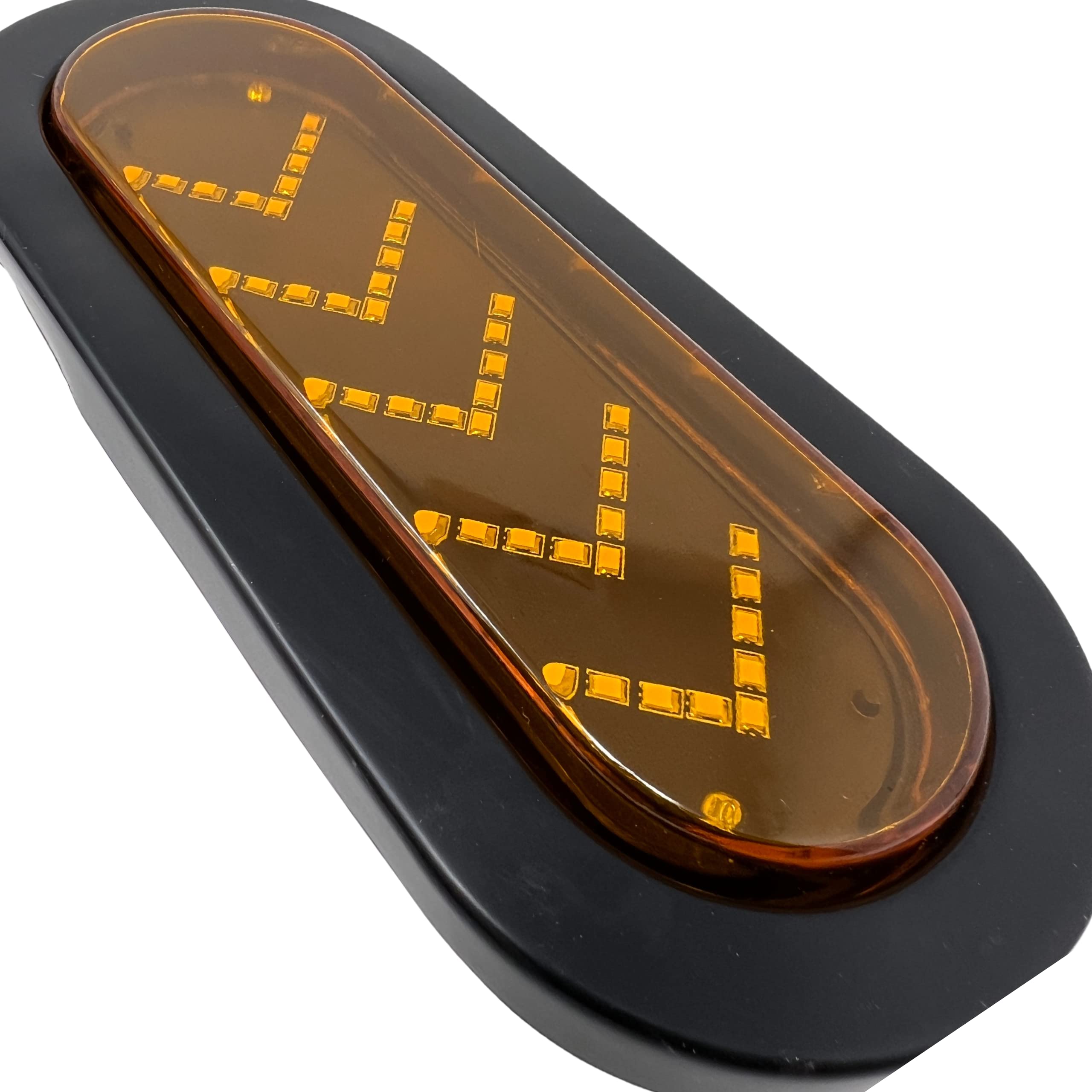 All Star Truck Parts 6 Amber LED Sequential Arrow Turn Tail Light - Oval Trailer Signal Lights, IP67, RV DOT Certified, 2 Pack