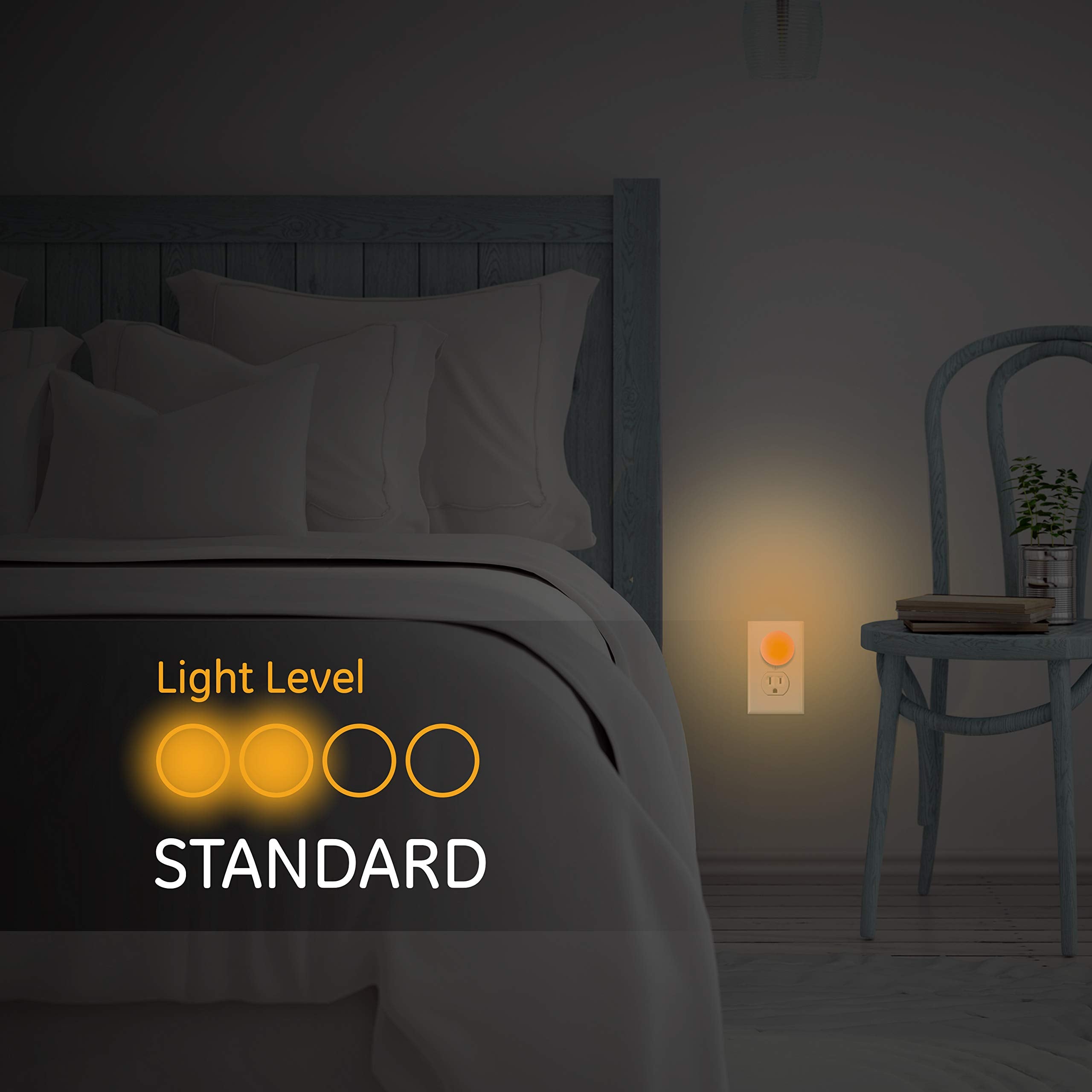 Ge Sleeplite Led Night Light, 2 Pack, Dusk-To-Dawn Sensor, Sleep Light, Dim Light, Warm Amber, Compact, Ideal For Bedroom, Nurse