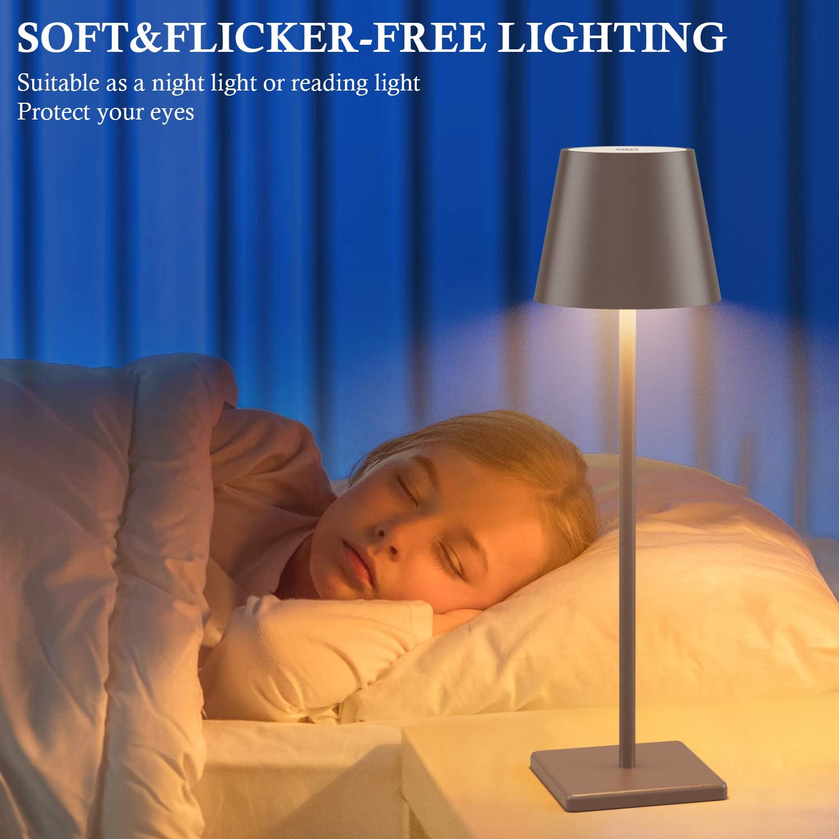 Coinmit Led Rechargeable Table Lamp, 2 Pack, Rust Red, 5500Mah Battery, Stepless Dimmable, Portable For Bedroom & Outdoor Use