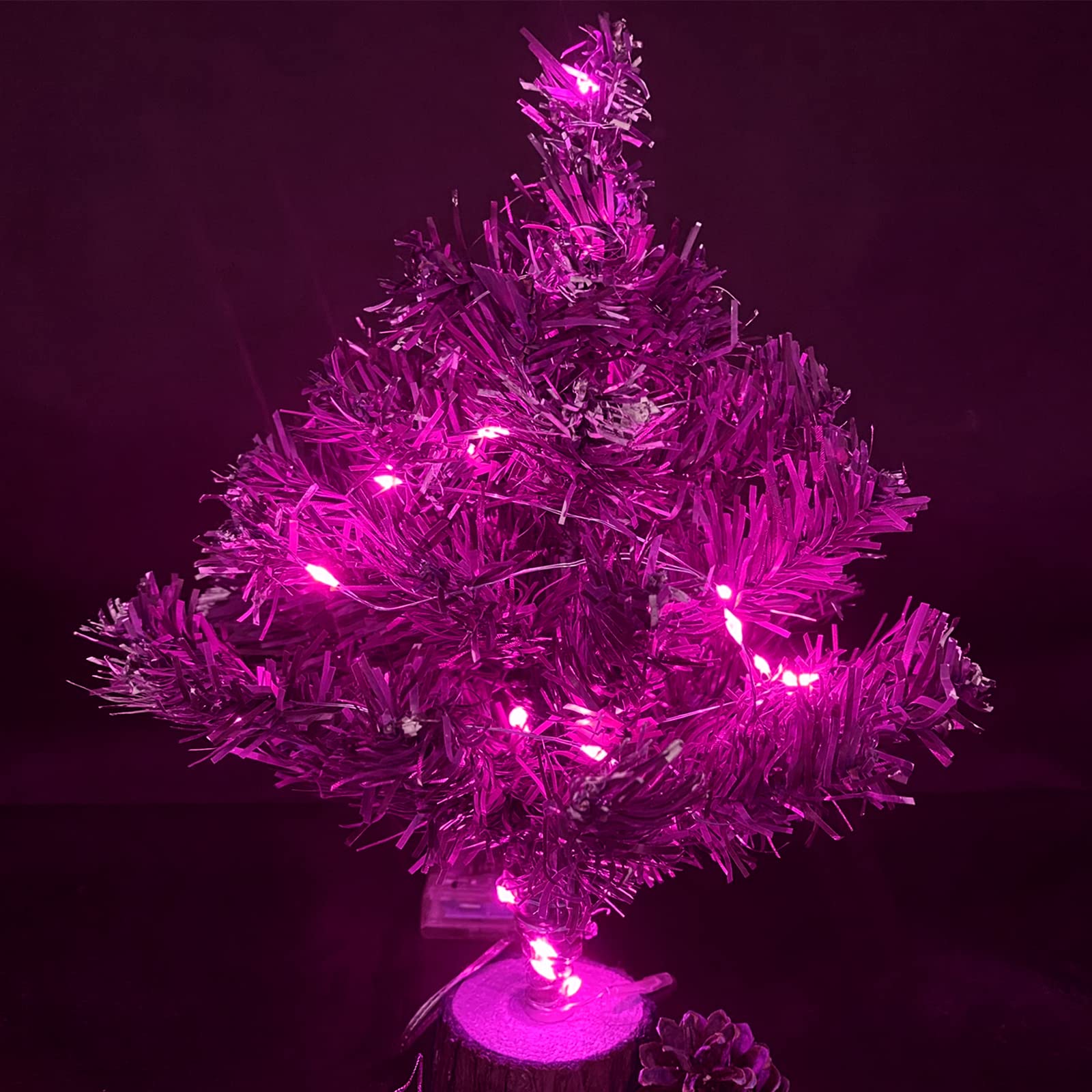 Yalilong With Timer Function Battery Operated Dewdrop Led Lights,Mini Fairy Lights For Home Parties Christmas/Halloween Holiday Decoration,6 Hours On/18 Hours Off,30 Leds,10 Feet (Pink, 1)
