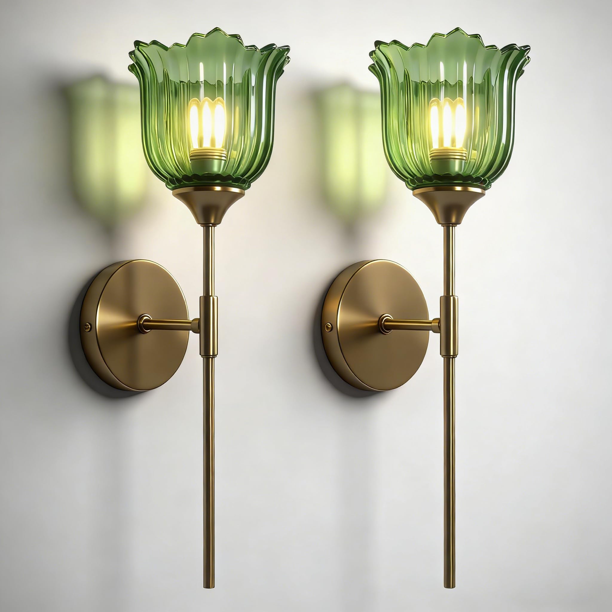 Blooming Rose Wall Sconce Set of 2, Medieval Retro & Modern Style Gold-Plated Wall Sconce with E26 Base (Bulbs Not Included) Wal
