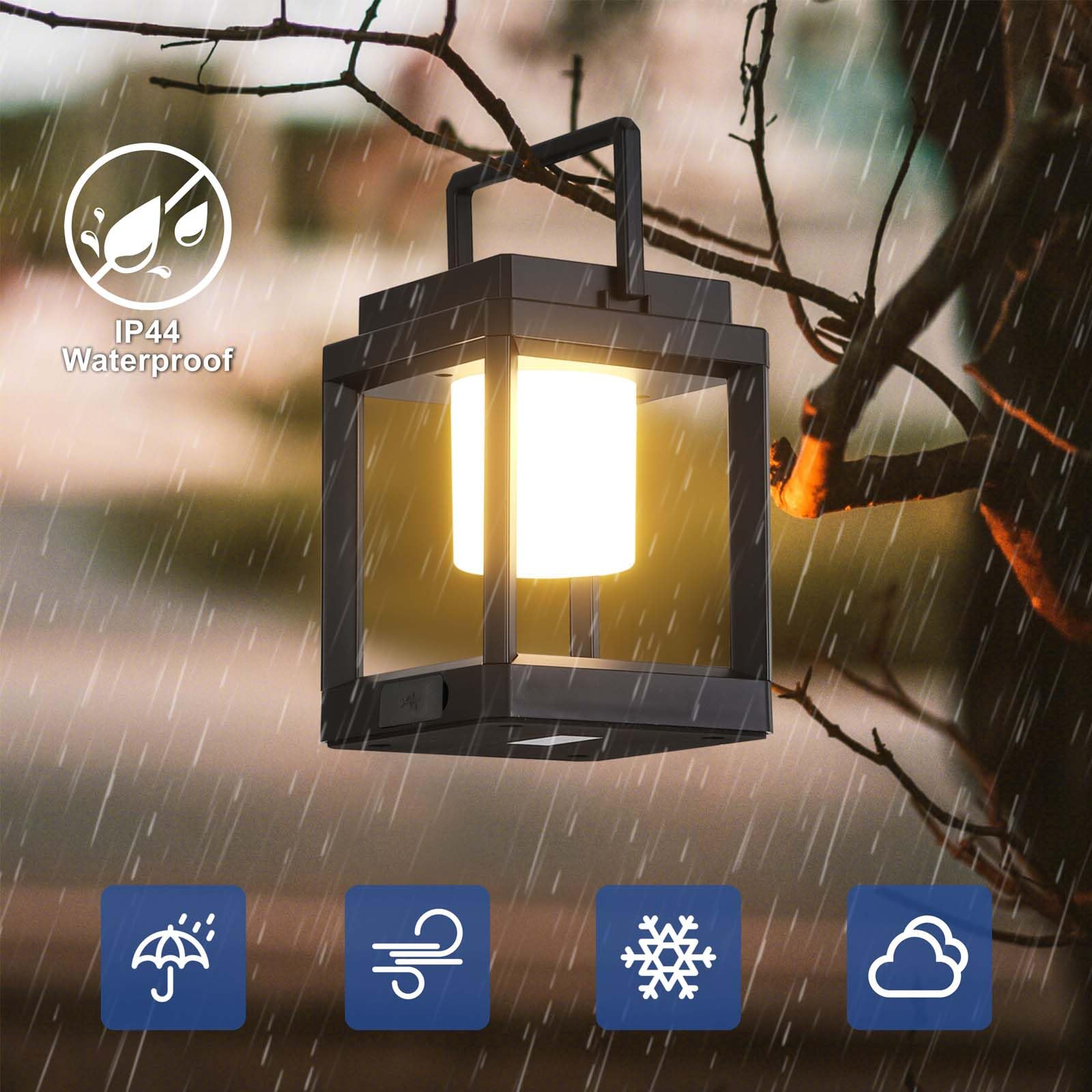 Ridalux Solar Lantern Outdoor Table Lamp - Portable Waterproof Led Lights For Patio & Camping