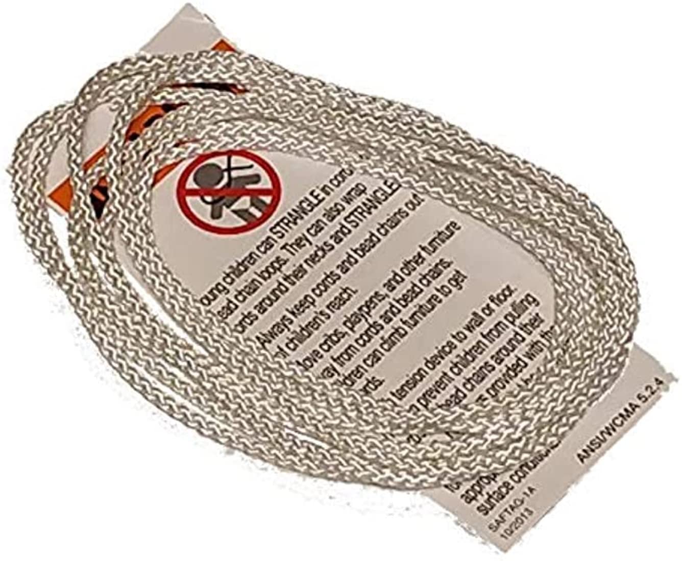 NCMORIN 4 ft. White Continuous Loop Cord for Window Blinds, Model D40B4100, Polypropylene Material