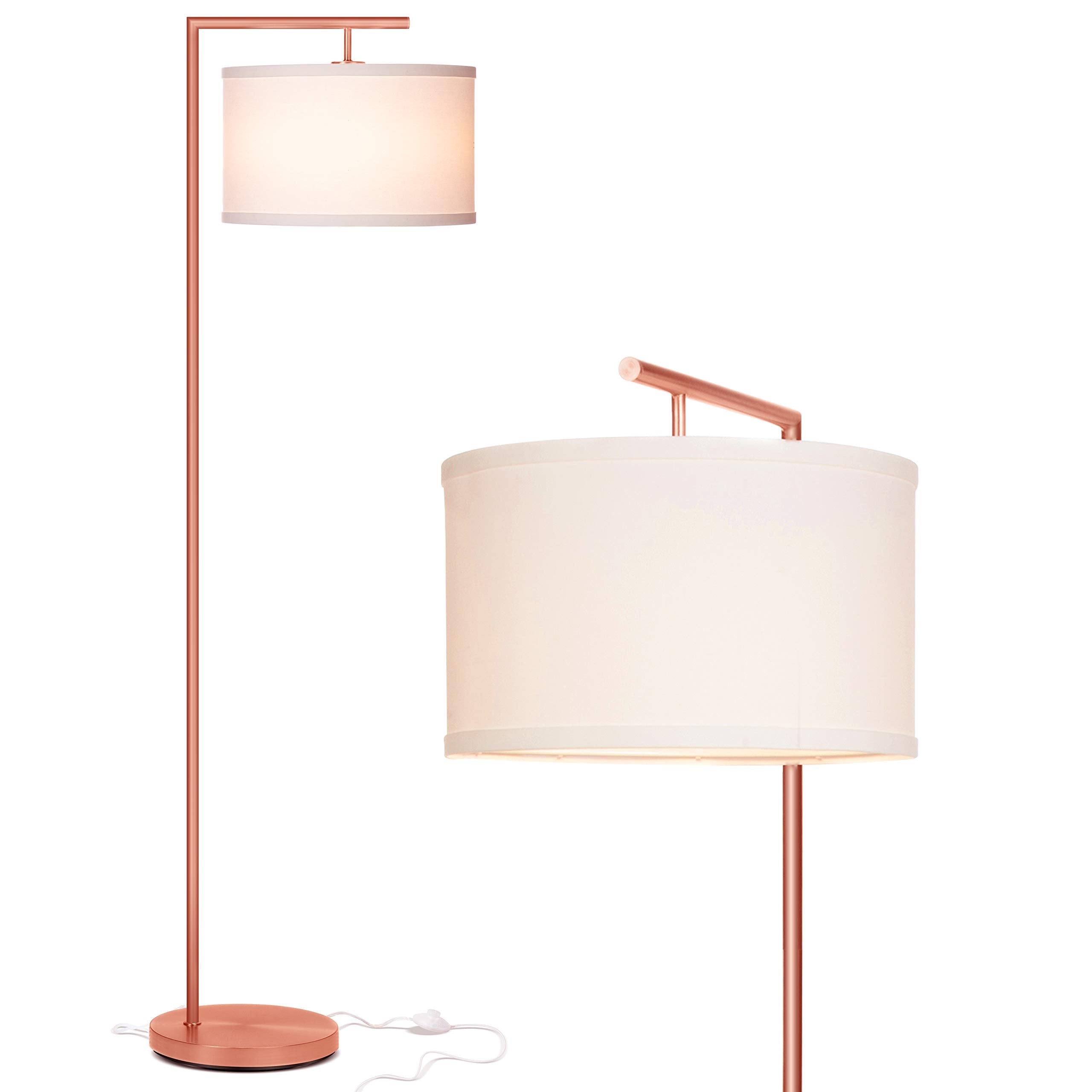 Brightech Montage Modern Floor Lamp - LED Tall Standing Lamp for Living Rooms & Offices - Rose Gold