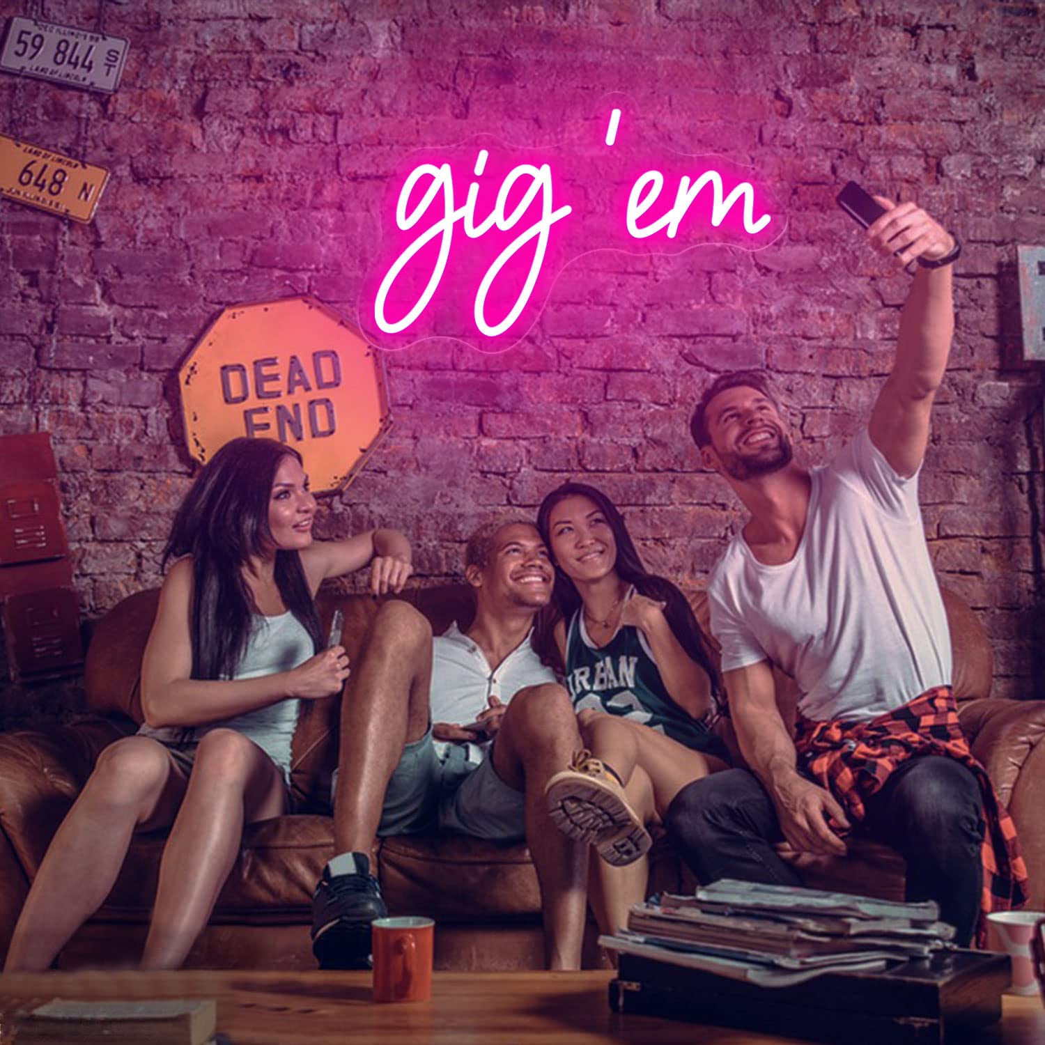 Gigem Aggies Neon Sign Pink Led Neon Light Signs For Wall Decor Usb Operated Concert Girls Dorm Room Decoration Beauty Texas A&M University Wall Art Birthday Gifts For Women 16X9.69
