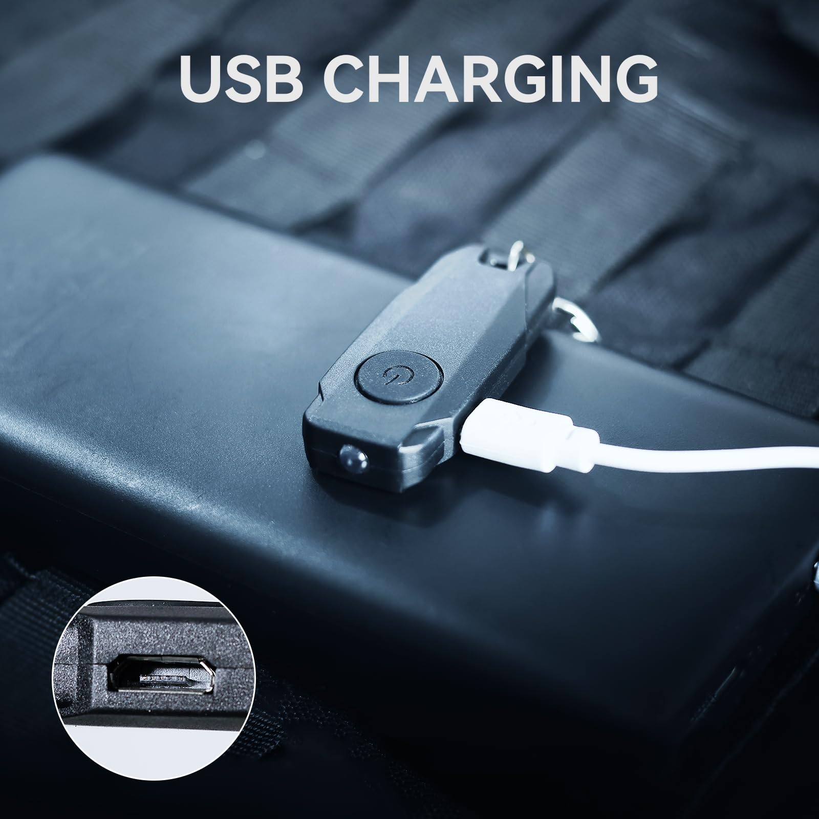 Barrysail Usb Rechargeable Keychain Light  3Pcs Mini Led Flashlight With Keyring  Great Edc Tool  Gift For Kids Teens (3  Black)