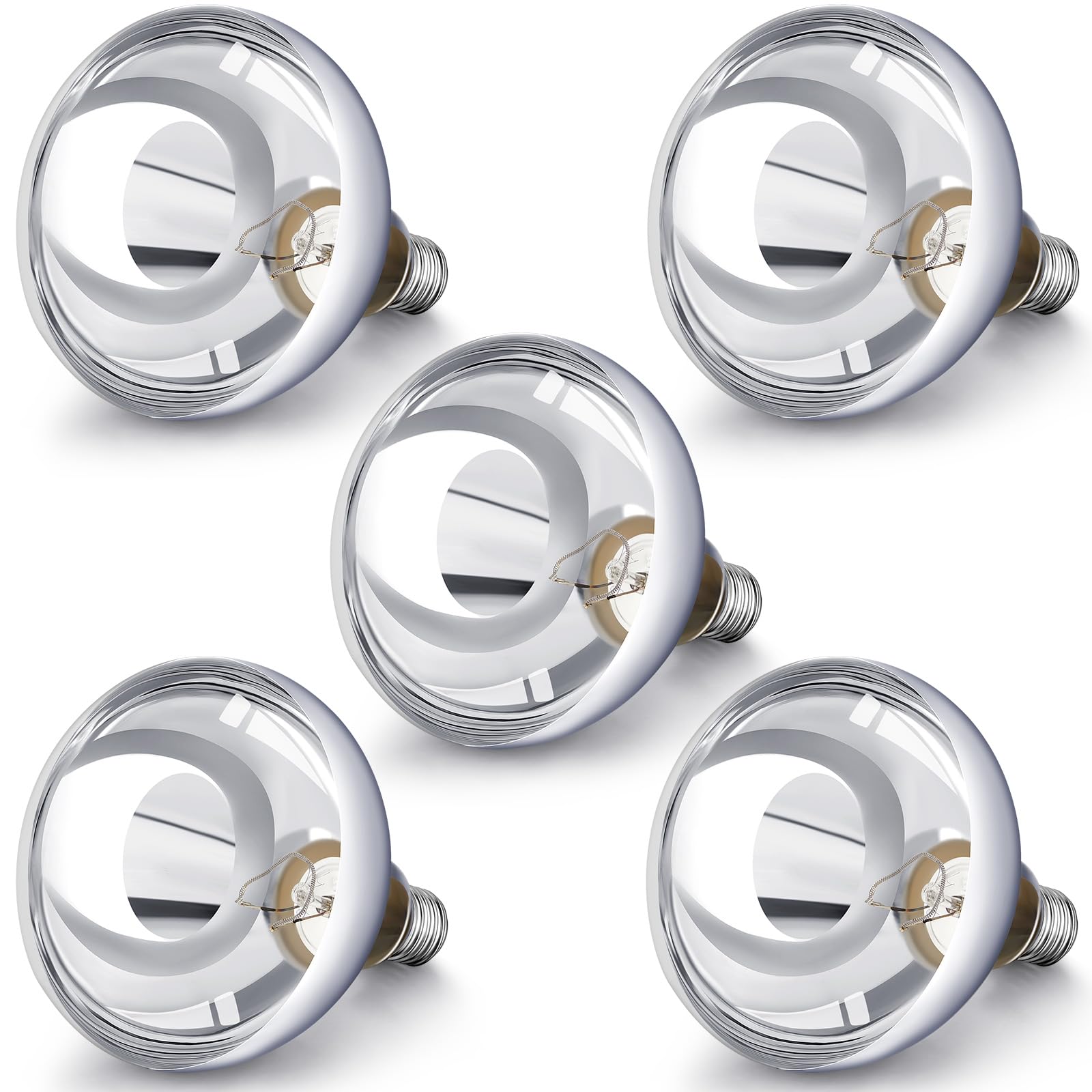 Vihose 5 Pack 250 Watt Heat Lamp 120V R40 Heat Lamp Bulbs Glass Incandescent Light Bulbs Incandescent Heating Lightbulbs For Rep