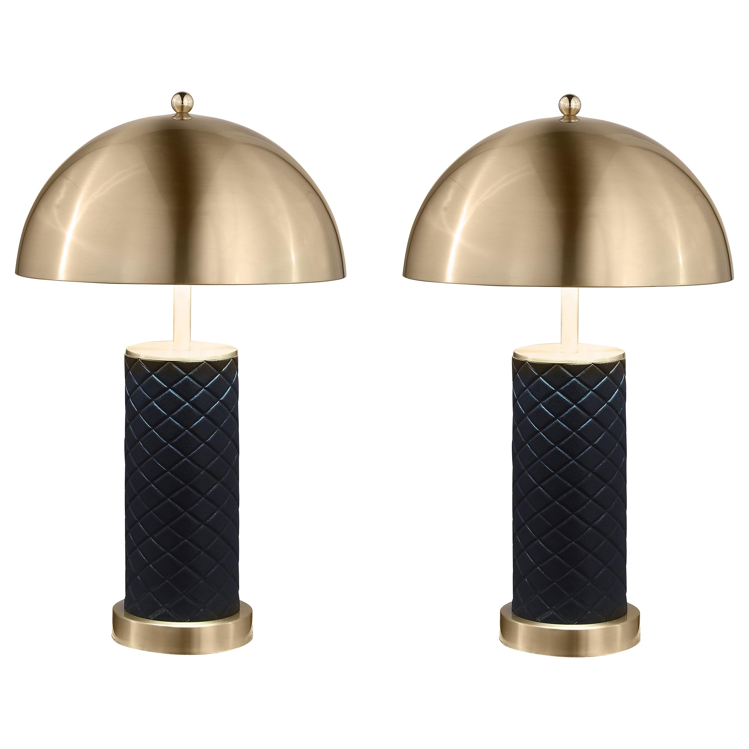 Coaster Home Furnishings Ferris 23-Inch Dome Quilted Table Lamp Black (Set Of 2)