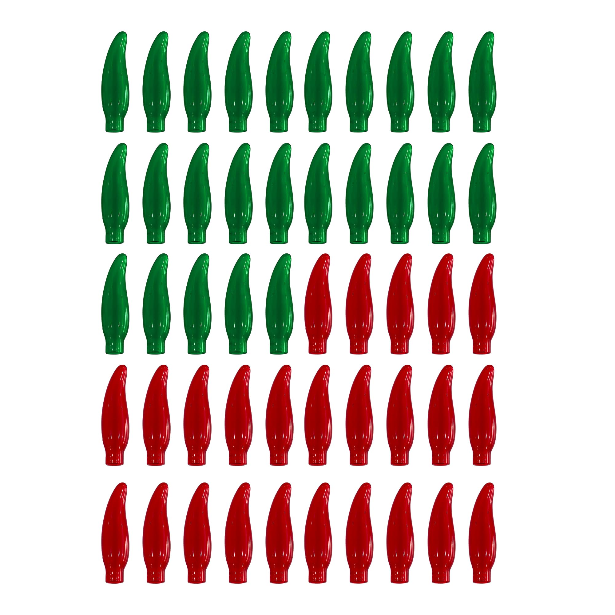 LETS FIESTA Chili Pepper Light Covers - 50 Multicolor LED String Lights for Indoor/Outdoor Parties, Christmas & Fiestas