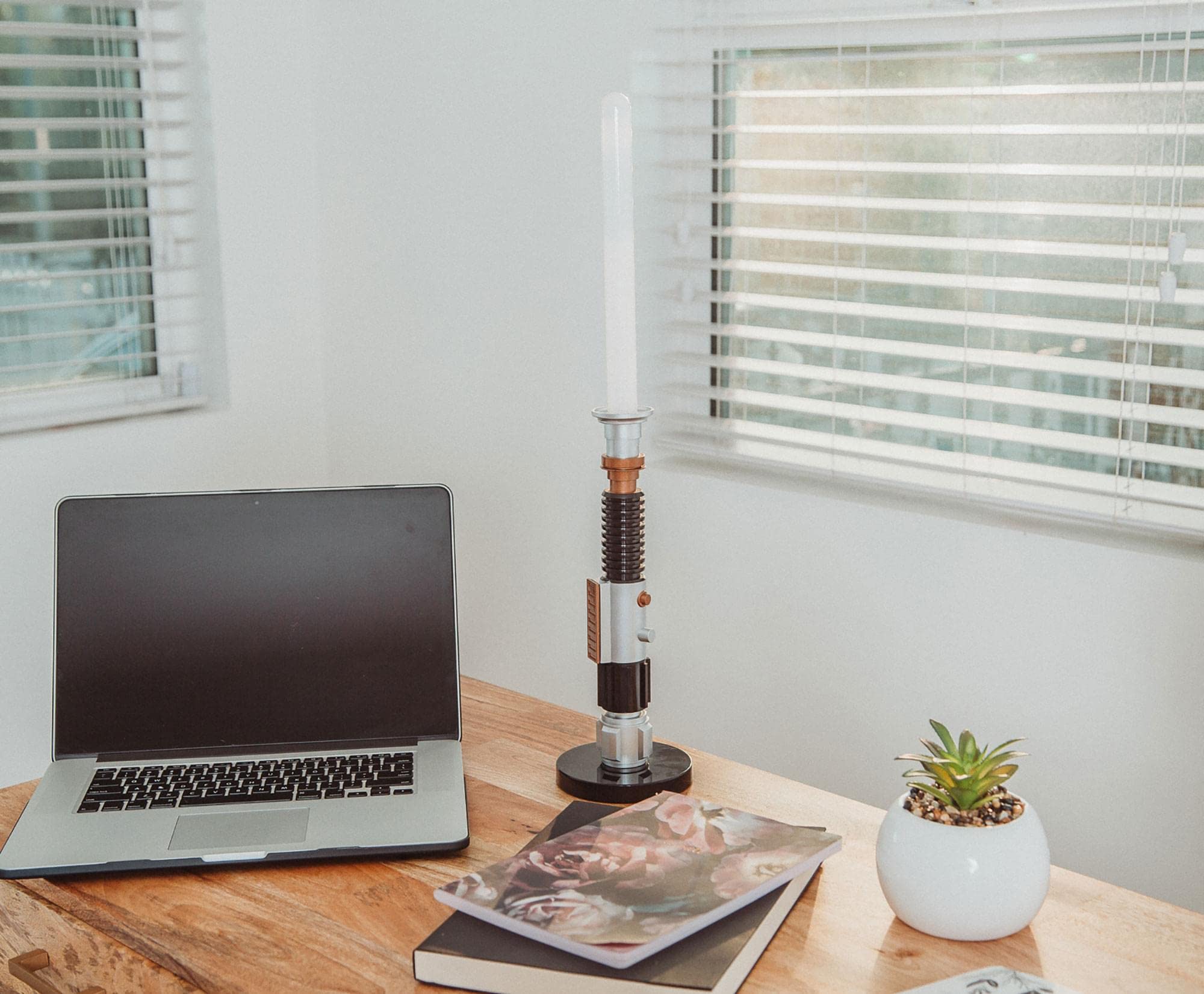 Ukonic Star Wars Obi-Wan Kenobi Blue Lightsaber 24-Inch Desktop Led Mood Light | Nightstand Table Lamp For Bedroom, Desk, Playroom | Home Decor Kids Room Essentials | Movie Gifts And Collectibles