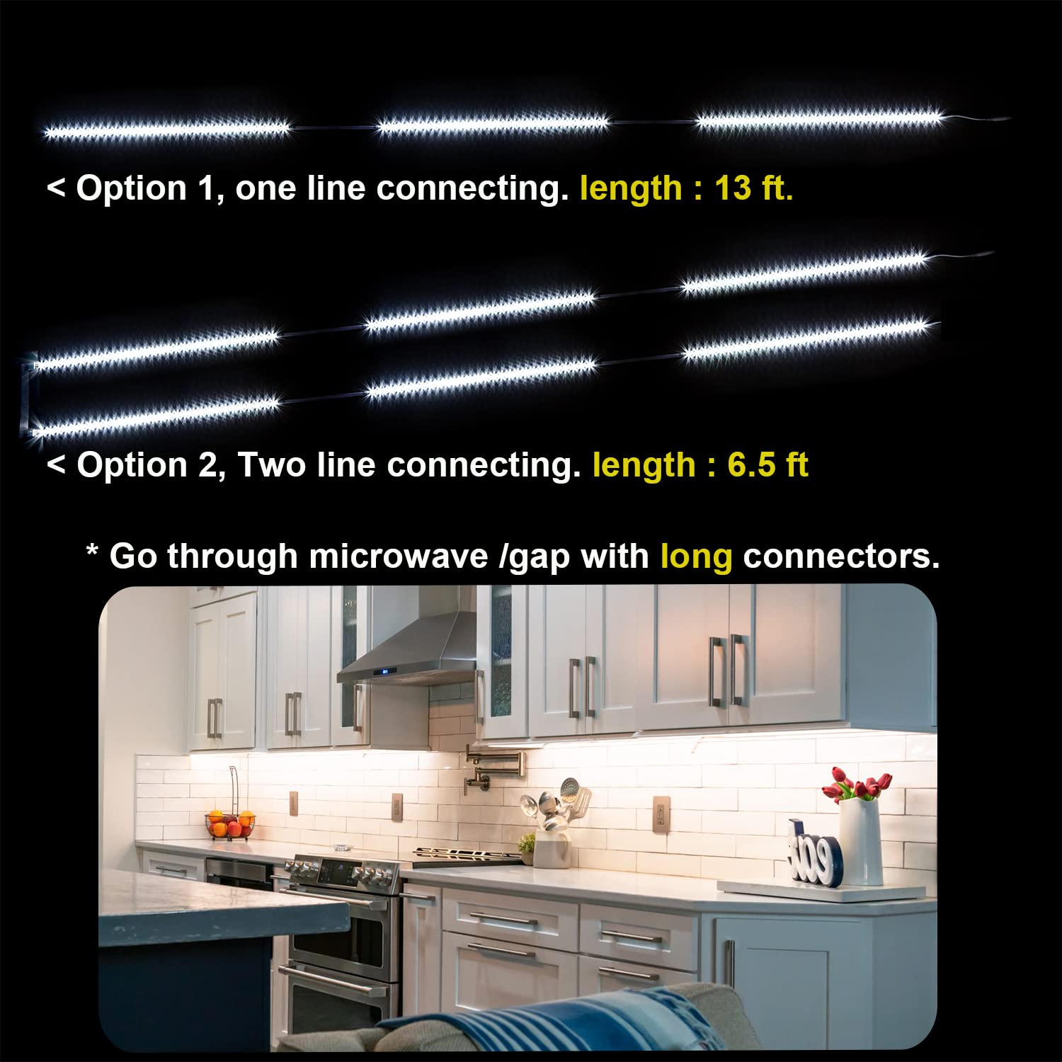 Wobane Under Cabinet Lights, Kitchen Led Lighting Kit, 8 Pcs 20Inch Led Strip Light Bars With 24W Plug, Rf Remote, Dimmable For