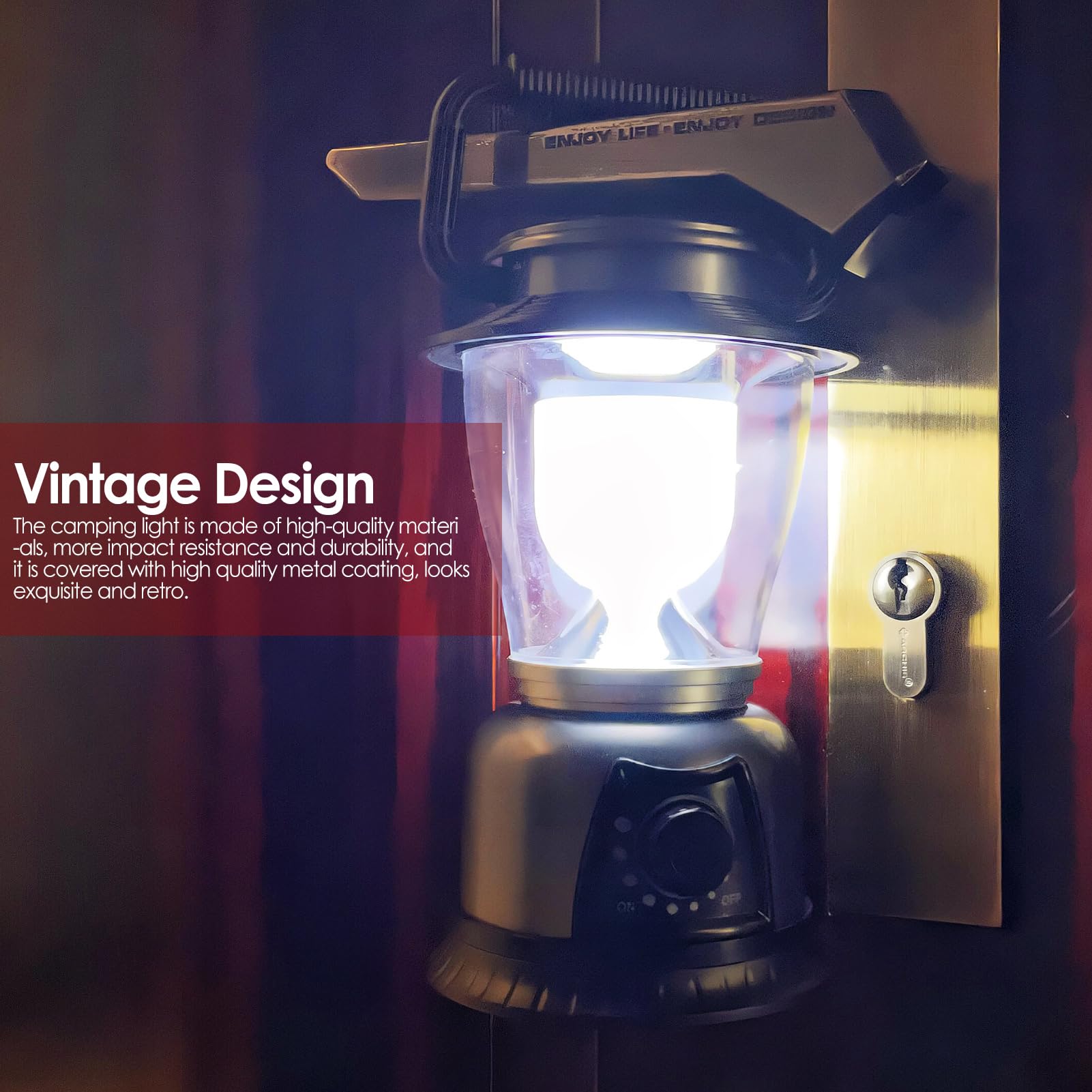 FANT.LUX Retro LED Lantern 2-Pack, 360° COB, 120 LM, Battery Powered, Grey, Model NBMD122