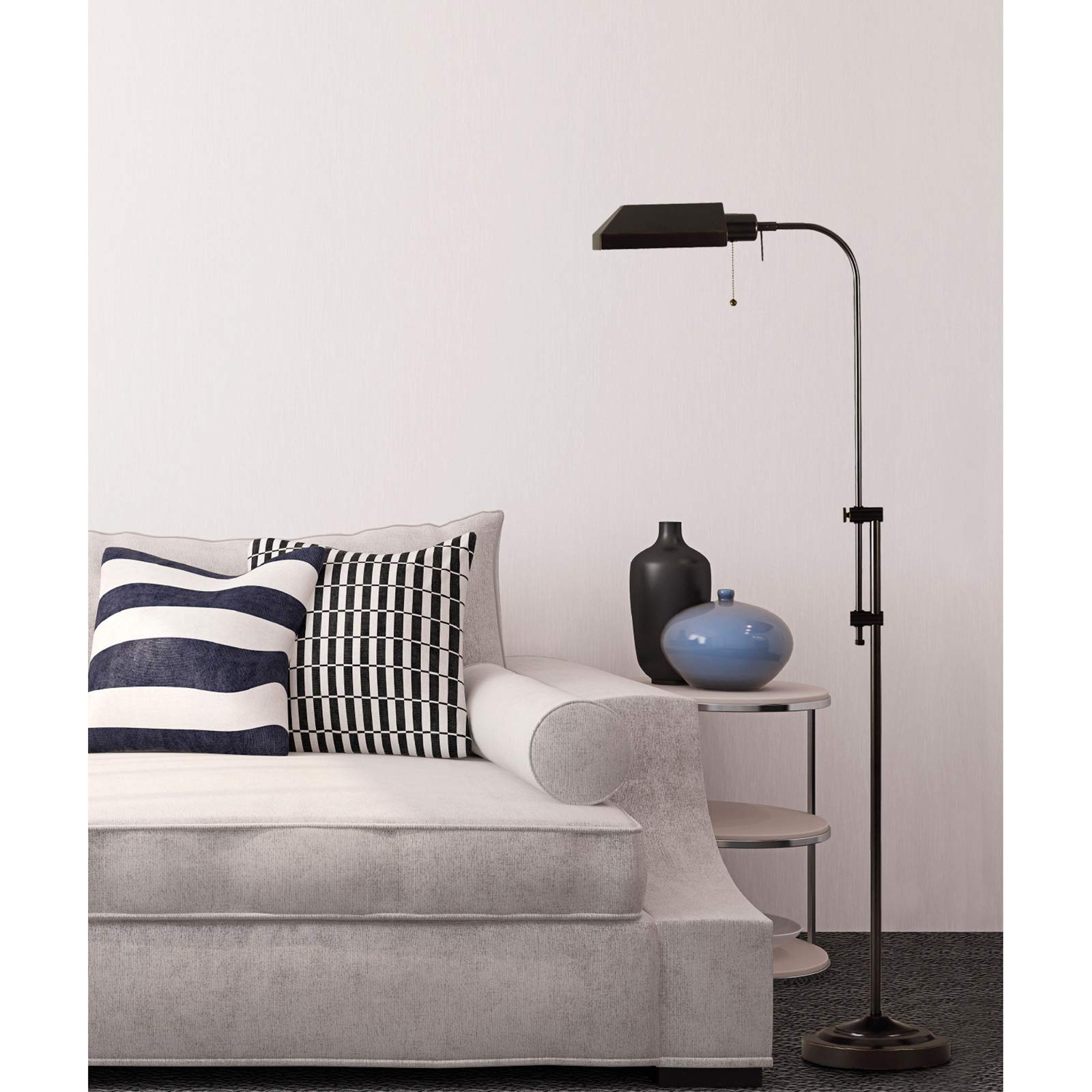 Cal Lighting Table Lamp - Traditional Design, Brushed Steel, Metal, 16x7x26 inches, Model CALBO-117TB-BS