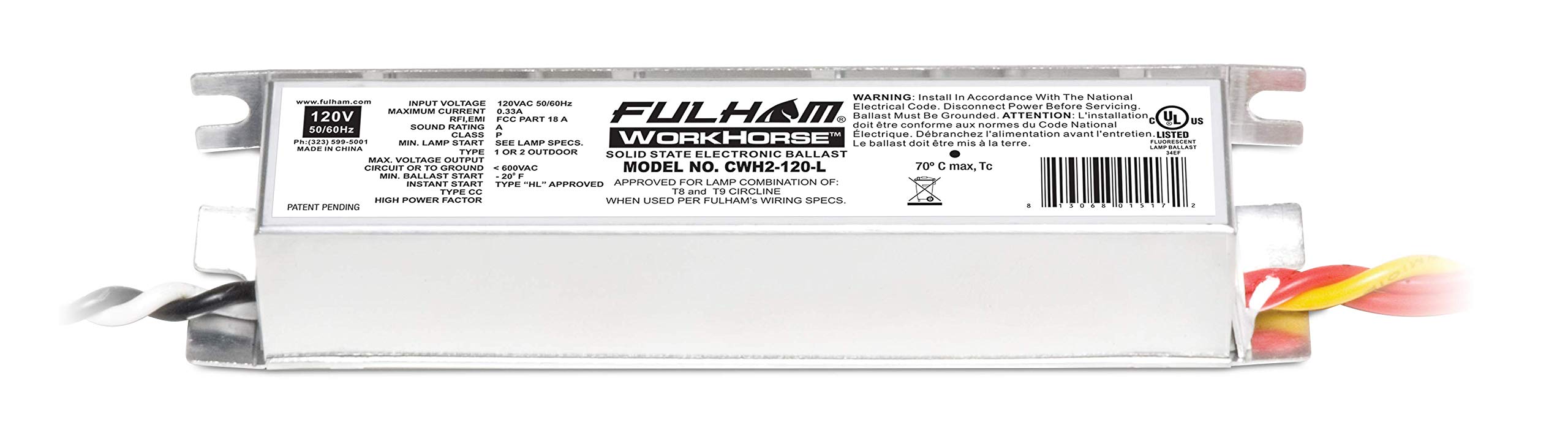 Fulham Lighting Cwh2-120-L Canada Series-Workhorse 2-120V-Linear Model W/Side Leads