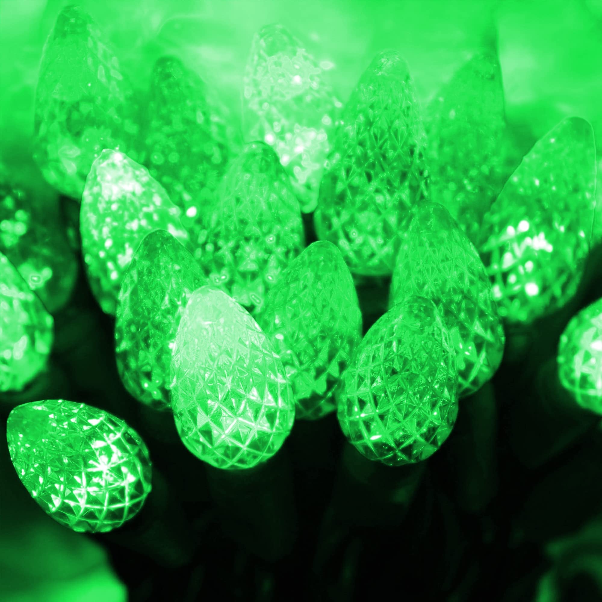 Dazzle Bright C6 Green Christmas Lights, 100 Led 33 Ft Outdoor Christmas Lights Waterproof Plug In With 8 Modes For Indoor Xmas