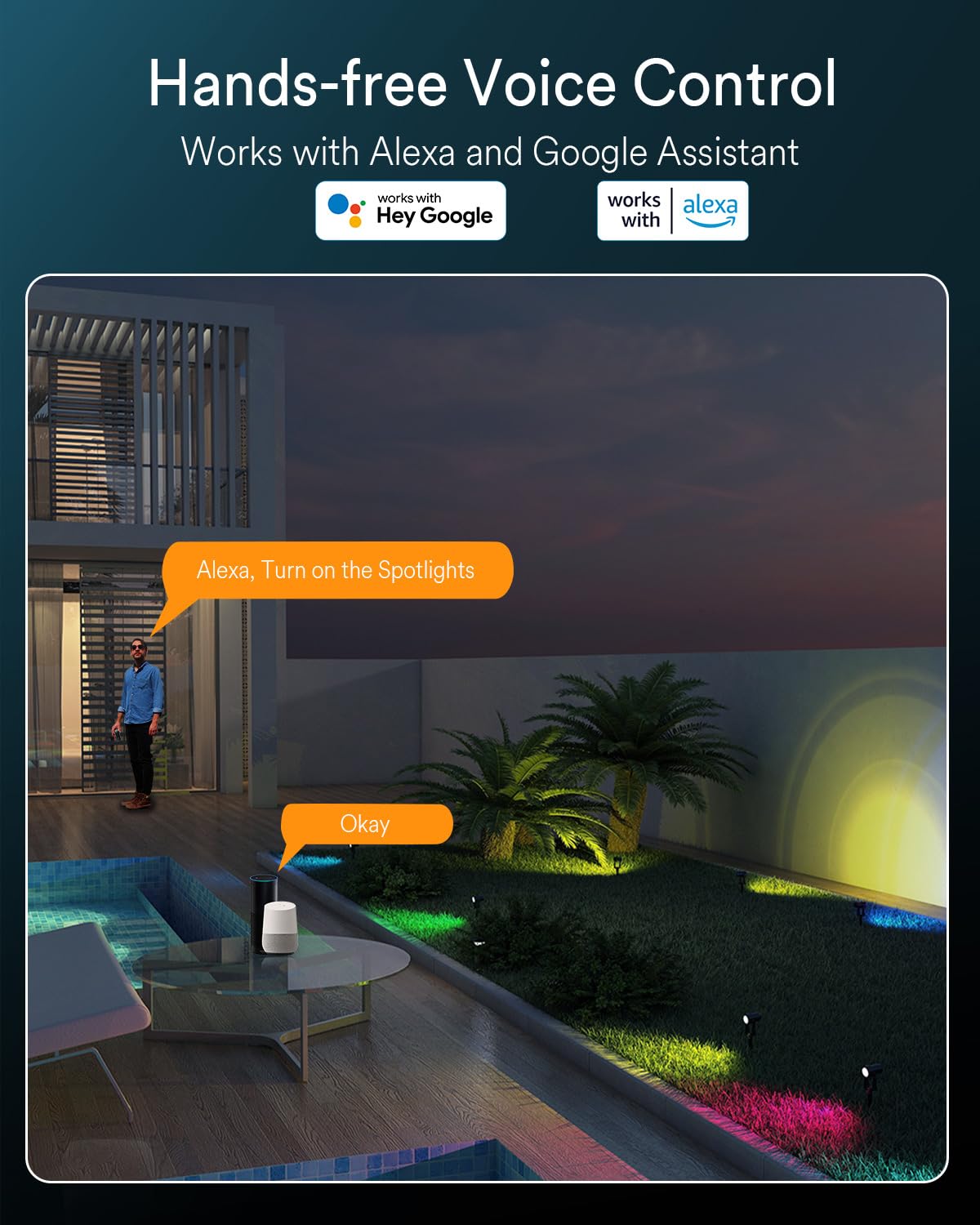 Ligency Smart Low Voltage Landscape Lighting, 4 Pack Wired Waterproof Outdoor Spot Lights, Rgbw Led Accent Spotlights Outside Uplighting For Yard Garden House Halloween