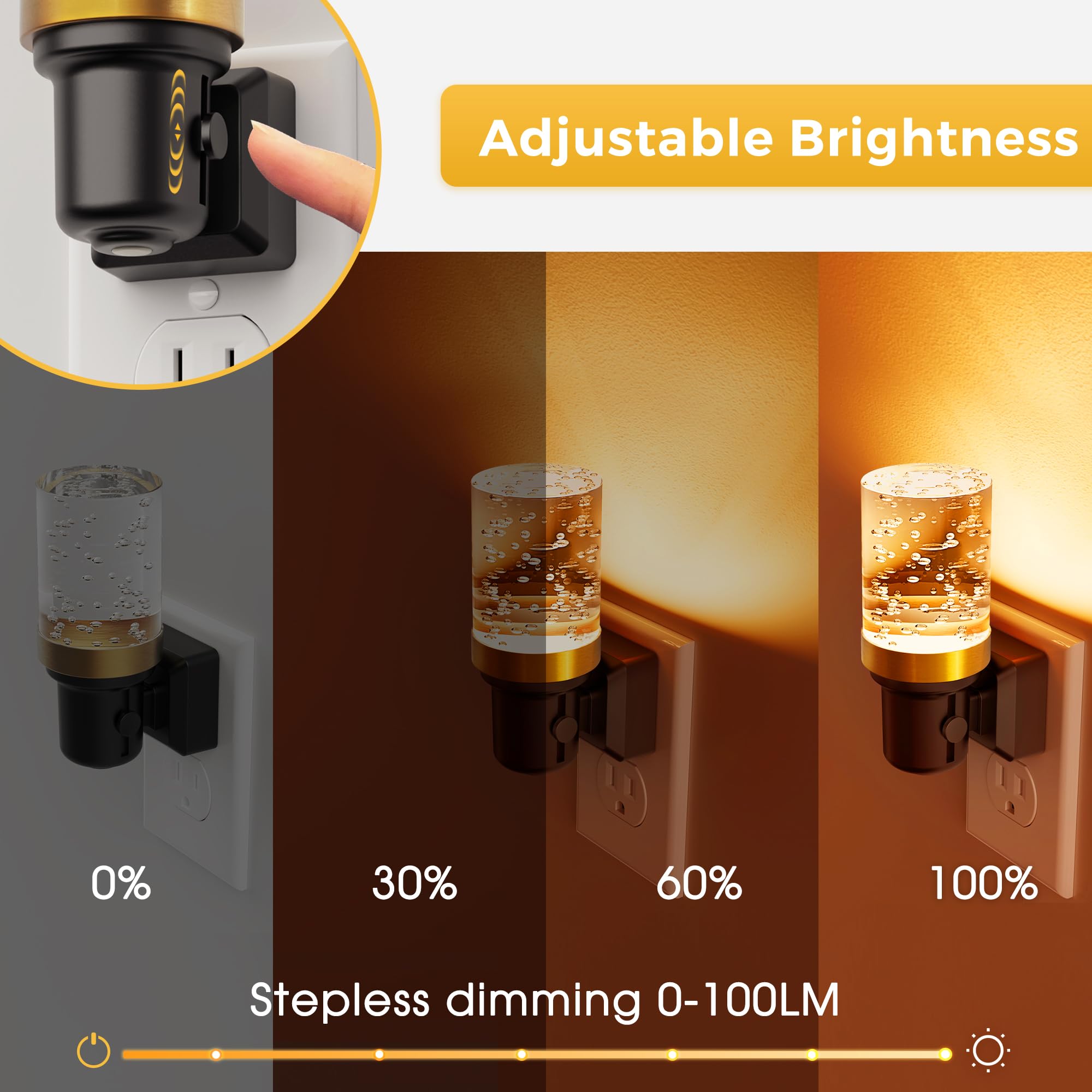 L Lohas Led Night Light, Dimmable Night Lights Plug Into Wall, 2 Pack Automatic Night Lights With Auto Light Sensor, Adjustable