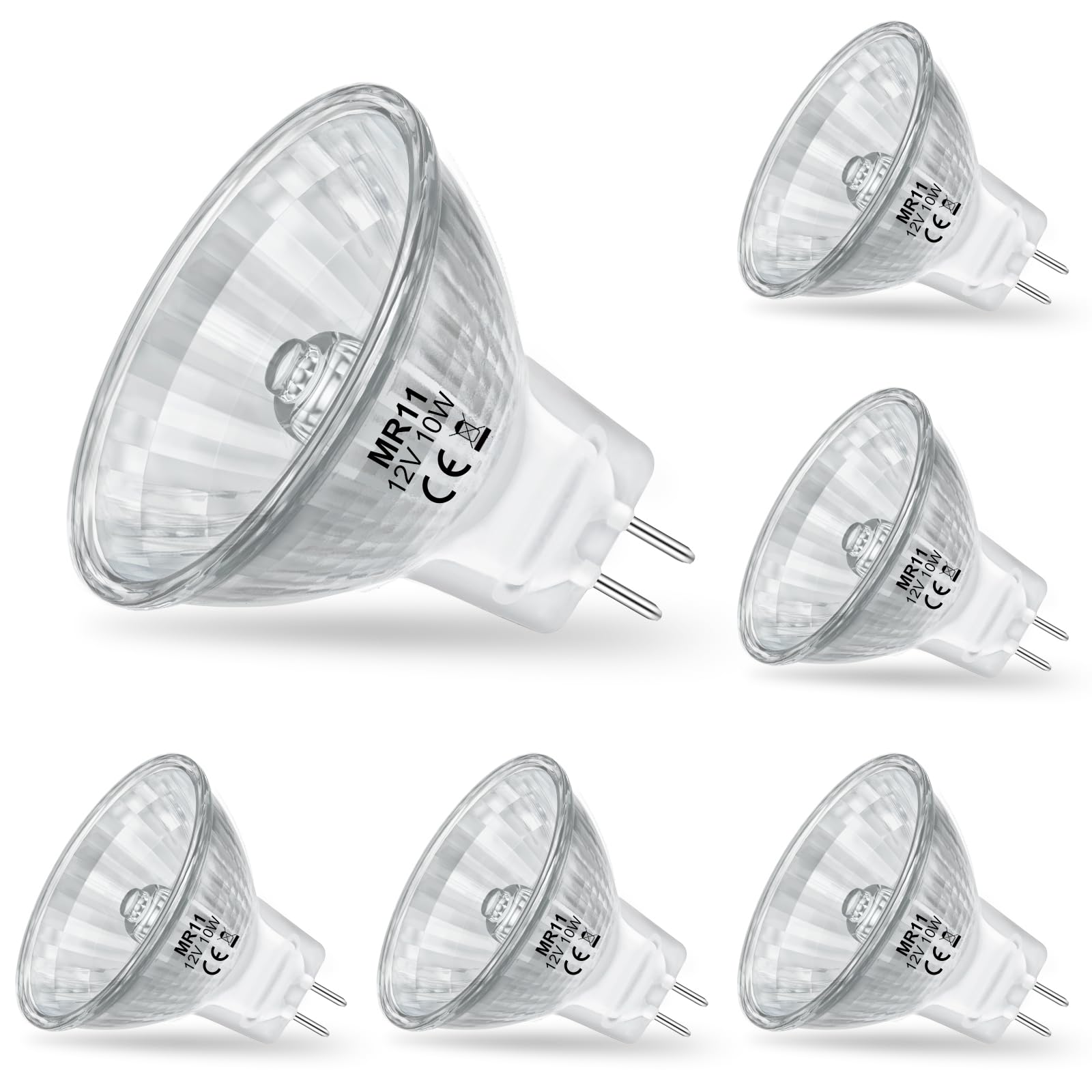 Mr11 Light Bulbs, 12V 10W Halogen Light Bulbs 2 Pin, Ftd Spotlight Bulb, Gu4 Bi-Pin Base, Dimmable, 2700K Warm White, 2 Prong Li