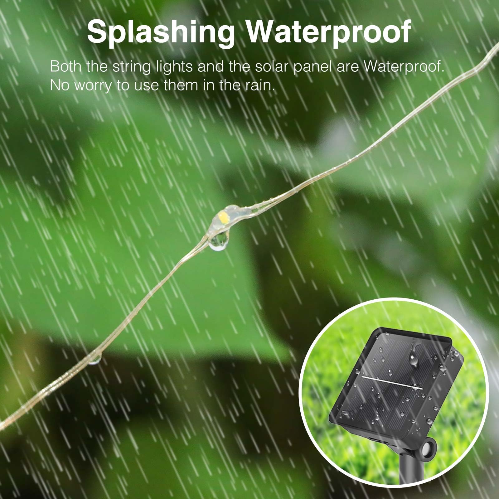 kolpop Solar Fairy Lights, 32FT 80LED, Cool White, Waterproof, 8 Modes, Copper Wire, Model 53009b55-0c14-40b3-a3