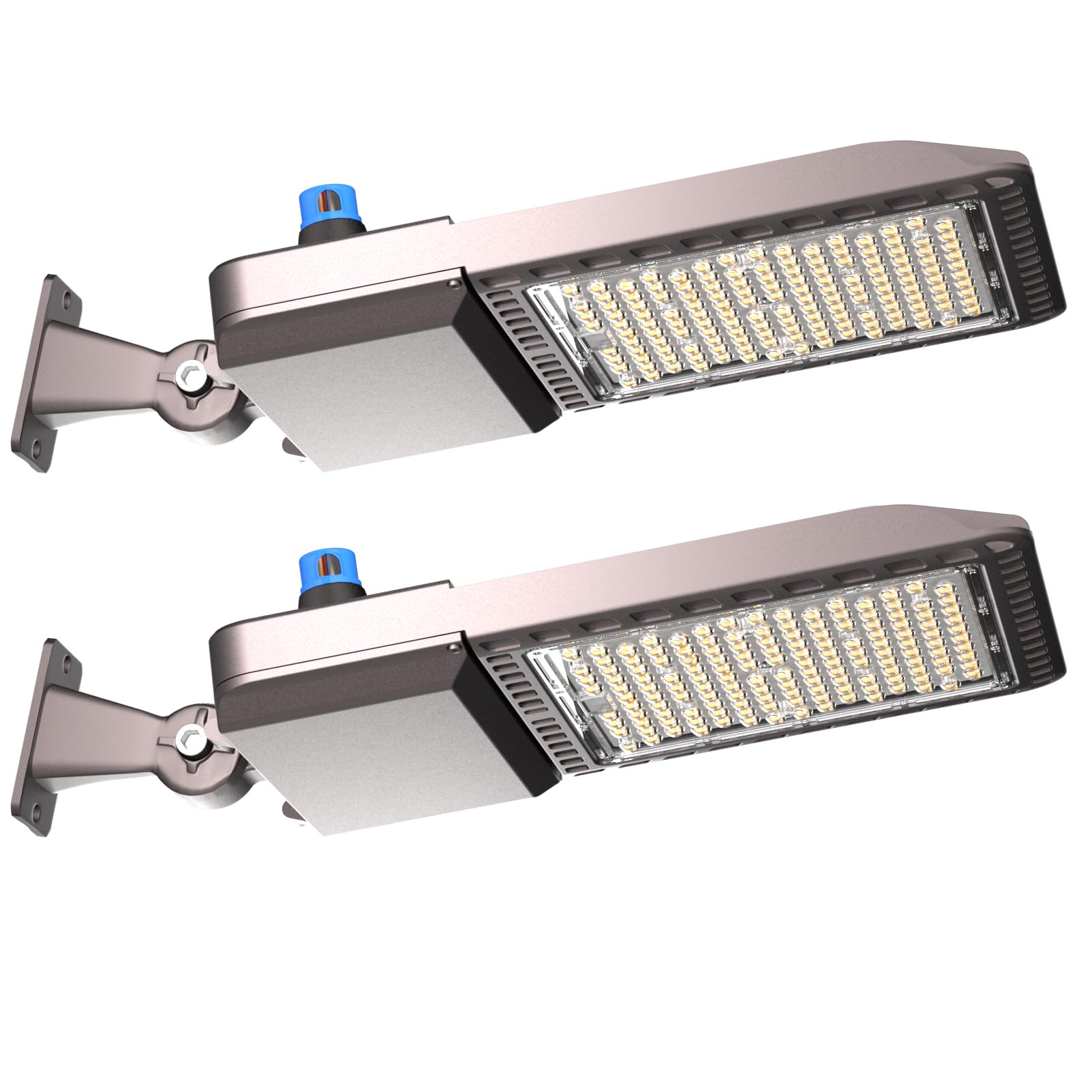 Acohook 500W Led Parking Lot Lighting 75000Lm(150Lm/W) Arm Mount Parking Lot Lights With Smart Photocell 5000K 6Kv Spd Outdoor Waterproof Led Street Light- 7Yrs Warranty 2Pack