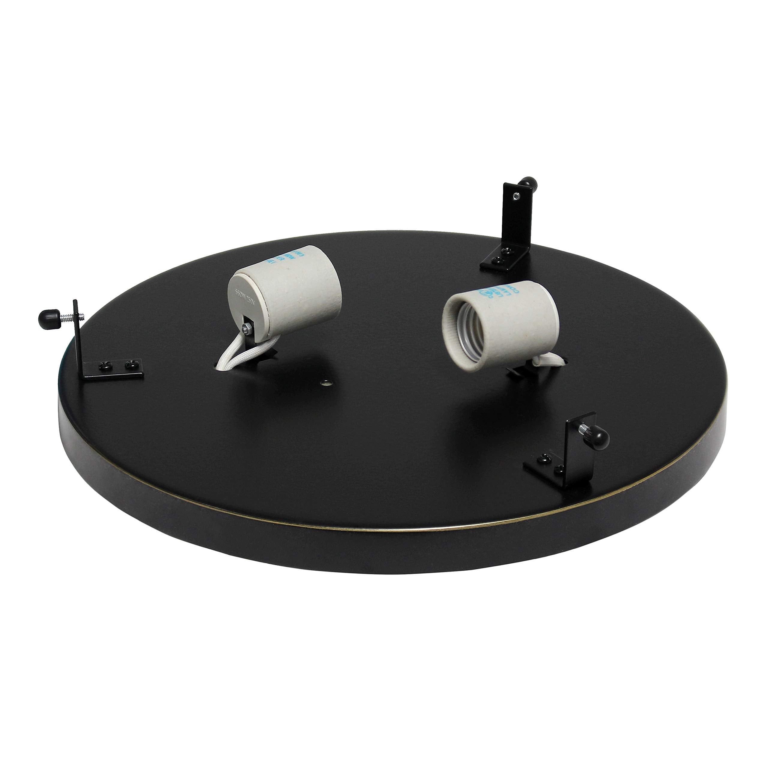 Elegant Designs FM1003-RBZ Elipse Crystal 12 Inch Modern Metal 2 Light Round Ceiling Flush Mount Fixture, Oil Rubbed Bronze, Res