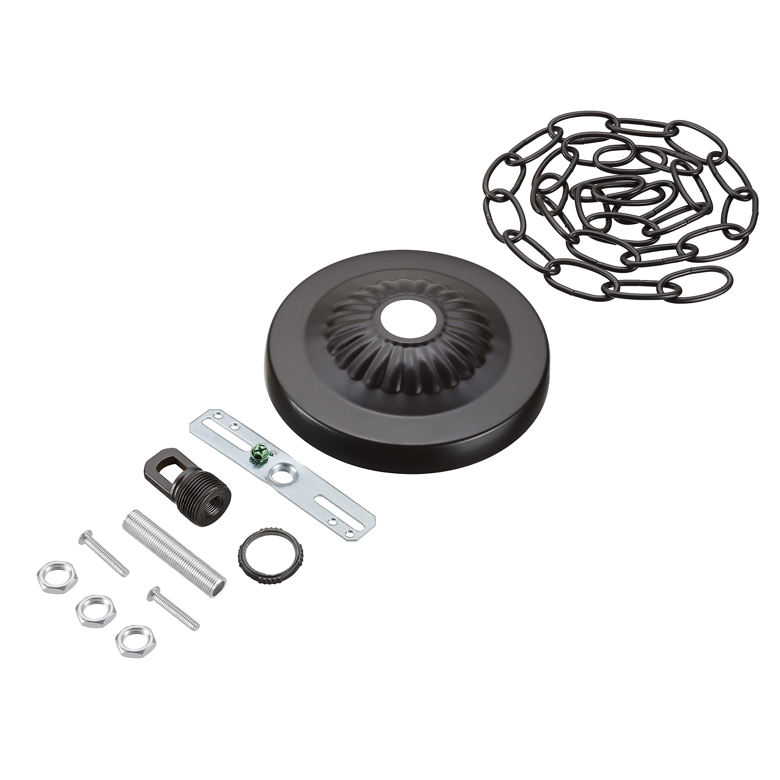 Aspen Creative 21515-11, Transitional Chandelier & Light Fixture Canopy Kit w/Collar Loop & 3 Ft. Chain, Oil Rubbed Bronze, 4-3/