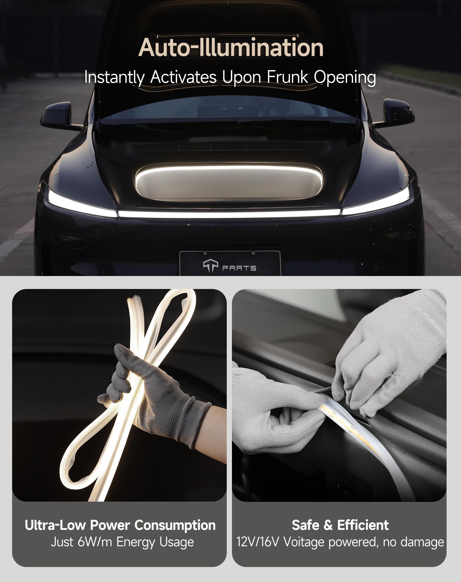 TPARTS Frunk LED Light Strip for Tesla Model Y Juniper 2025-2026