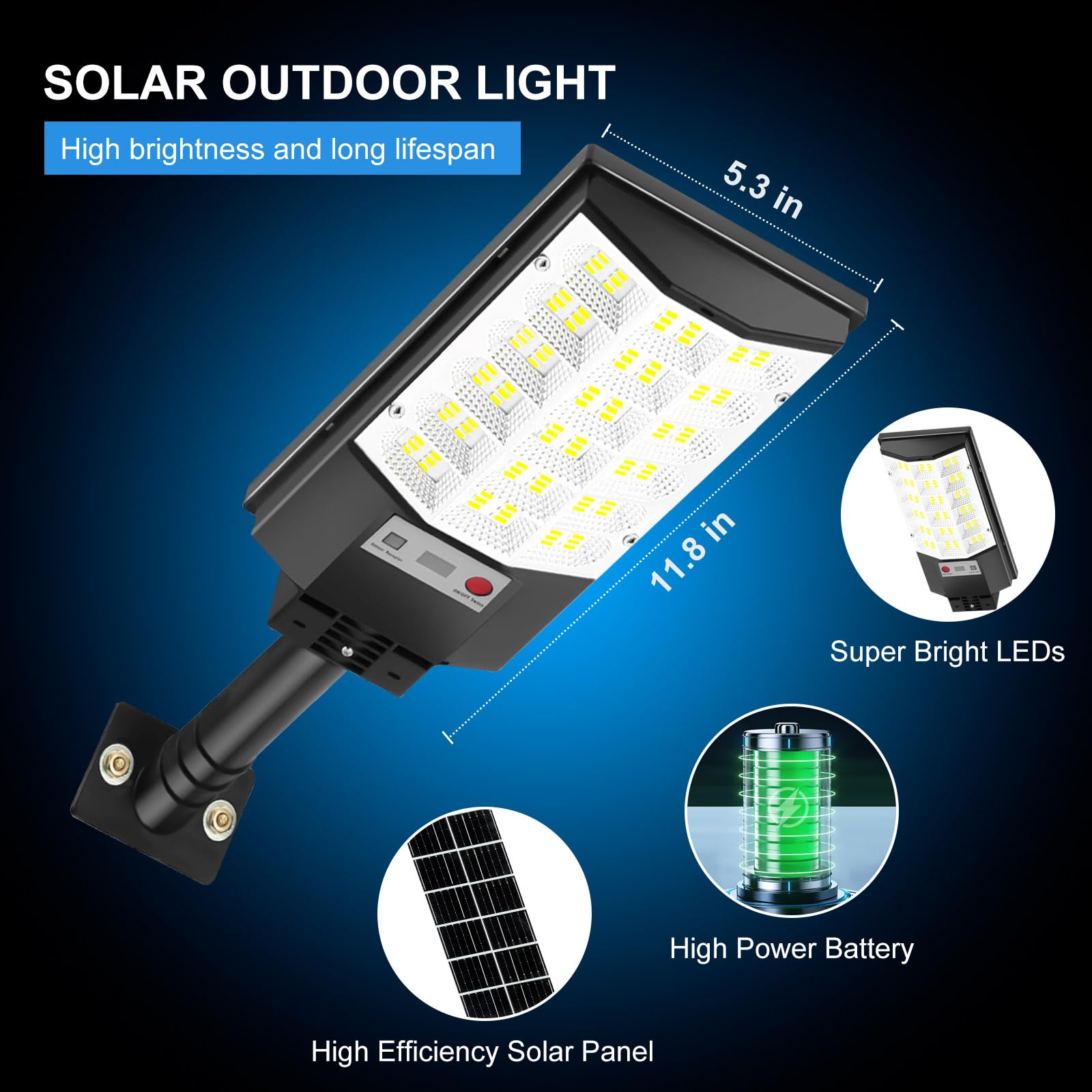 Atoechie Solar Outdoor Lights, Motion Sensor Flood Light, IP66 Waterproof, 6500K, 4 Pack, Black, Model AT3FS4P
