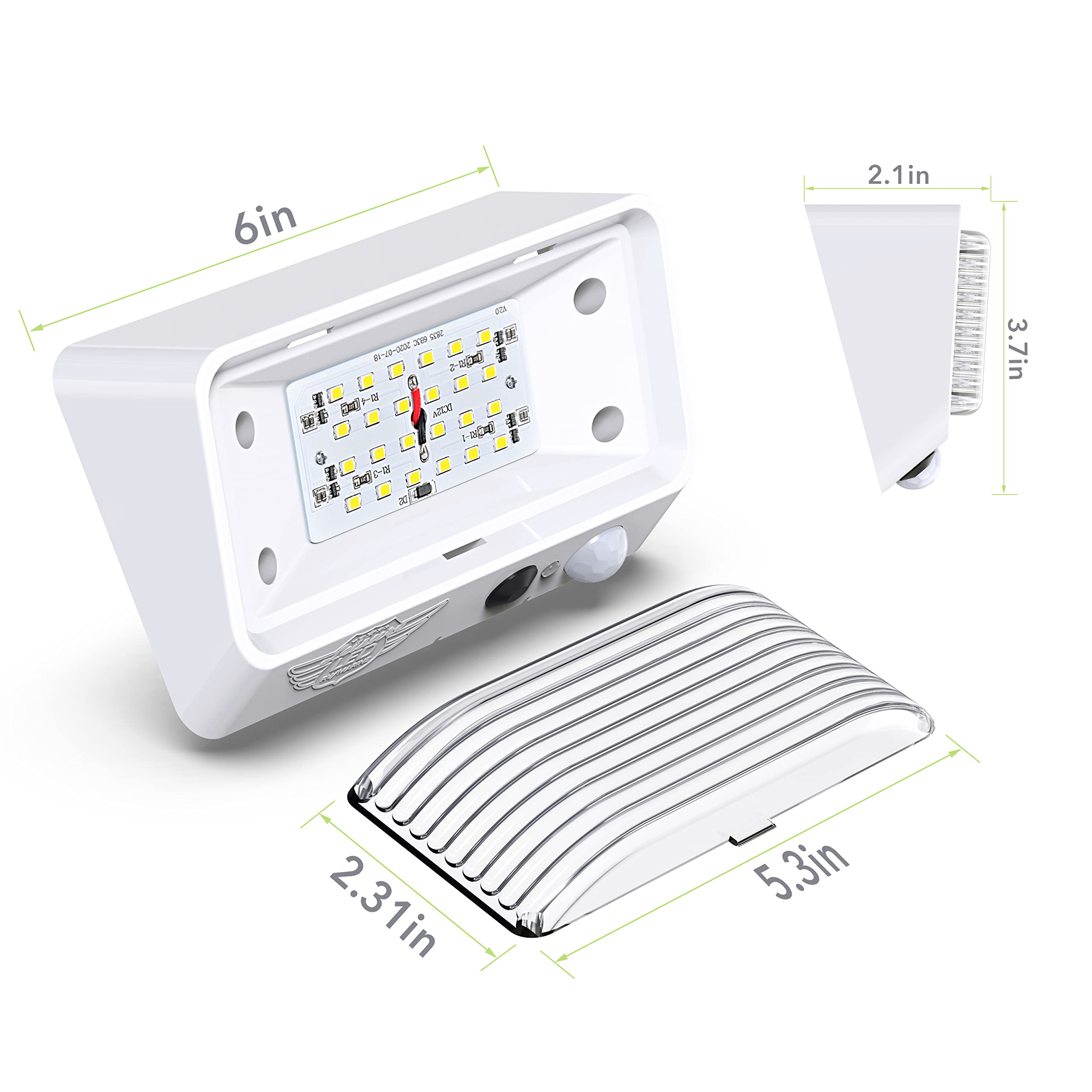 Leisure Led Rv Exterior Motion Sensor Porch Utility Light 12V 300 Lm Lighting Fixture. Replacement Lighting For Rvs, Trailers Campers 5Th Wheels White Base (White)