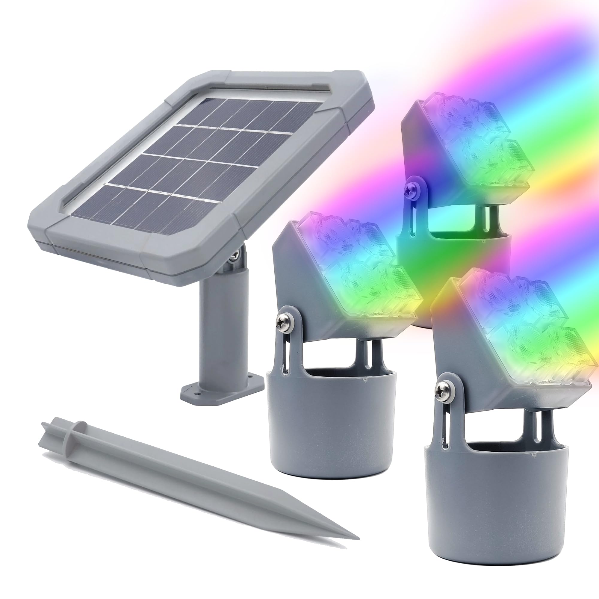 Solar Pond Lights,Colorchanging RGB Multicolor KOI Pool Fountain Lights IP68 3-in-1 Waterproof Underwater Submersible Amphibious