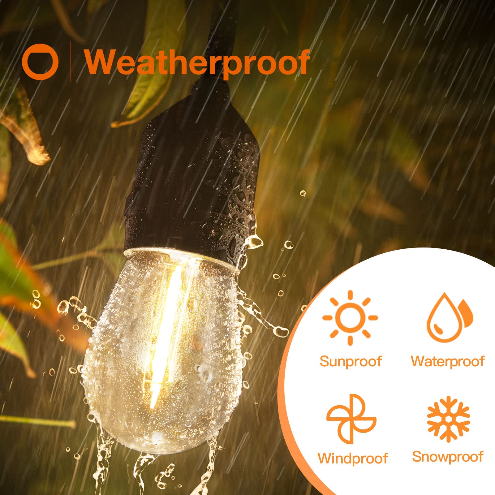 Addlon Led Replacement Bulbs 1W S14,15 Pack Waterproof E17 Screw Base For Outdoor Led String Lights Shatterproof