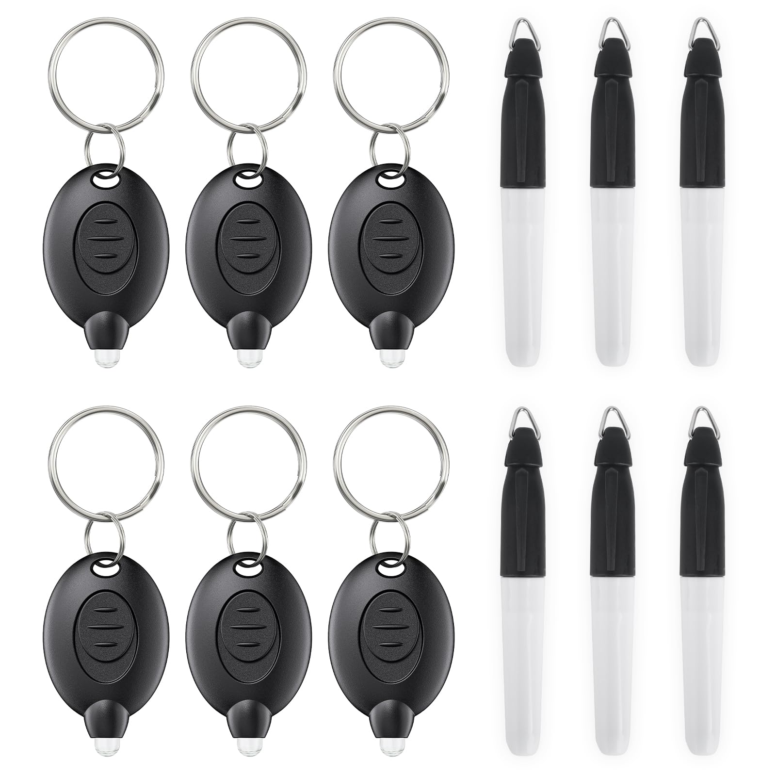 Uniclife Mini Keychain Flashlights & Marker Pens, 12 Lumen Led Torches For Nurses & Doctors, 12 Pcs