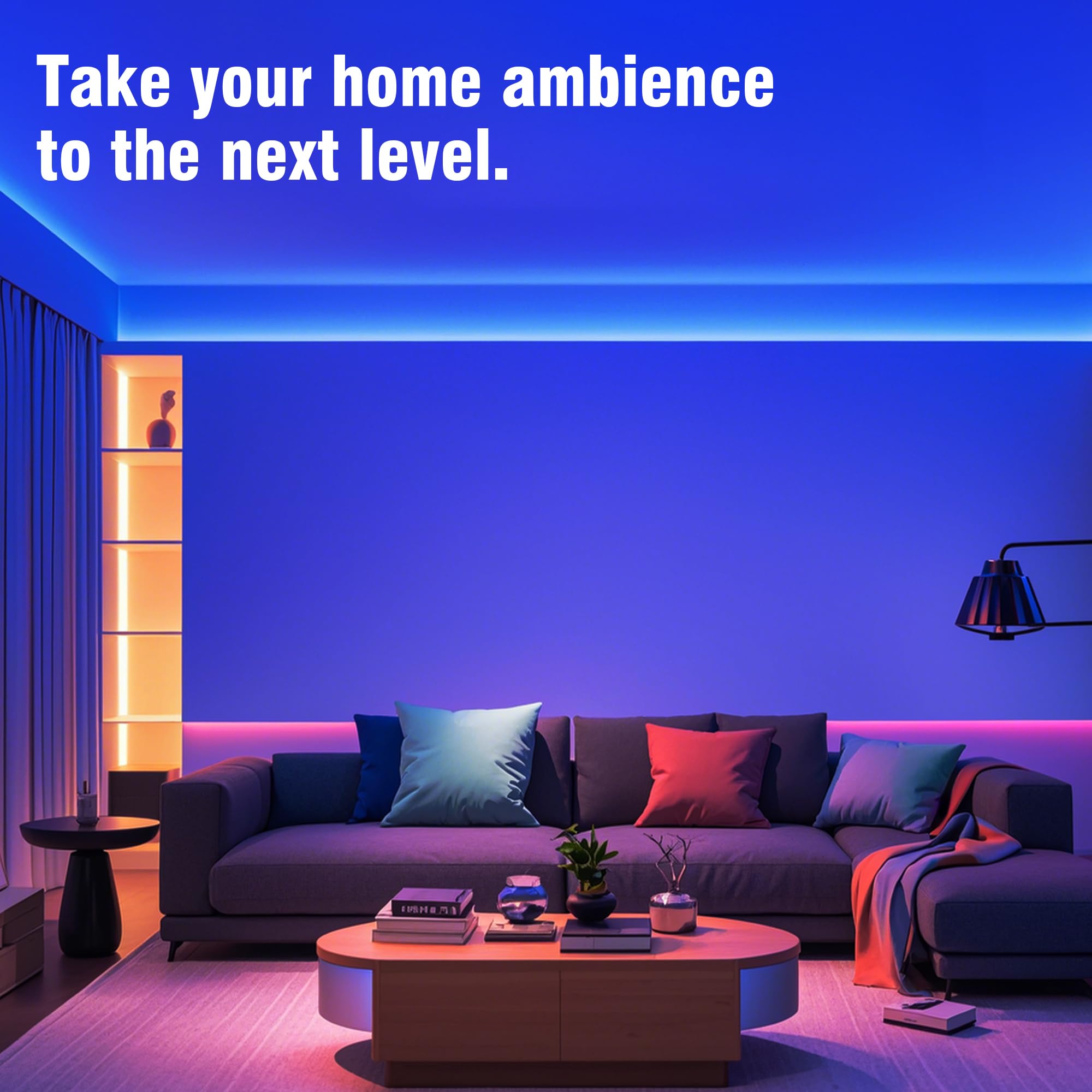 Volivo 65.6 Ft Led Strip Lights, Rgb Color Changing With 44 Keys Remote For Home Decoration