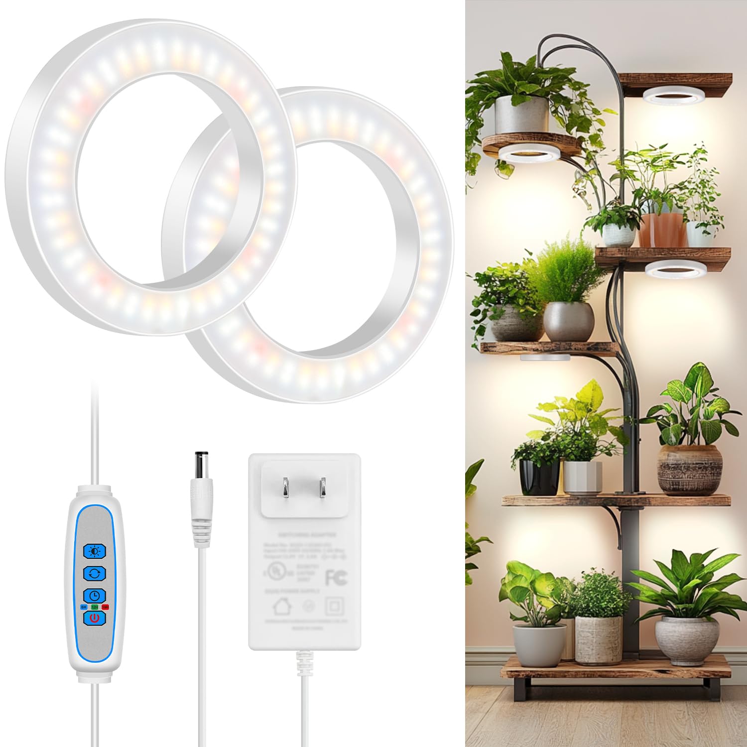 Kullsinss 6.3'' Grow Lights For Indoor Plants, 168 Leds Full Spectrum Plant Grow Light With 6/12/16H Auto Timer, 3 Spectrum Mode