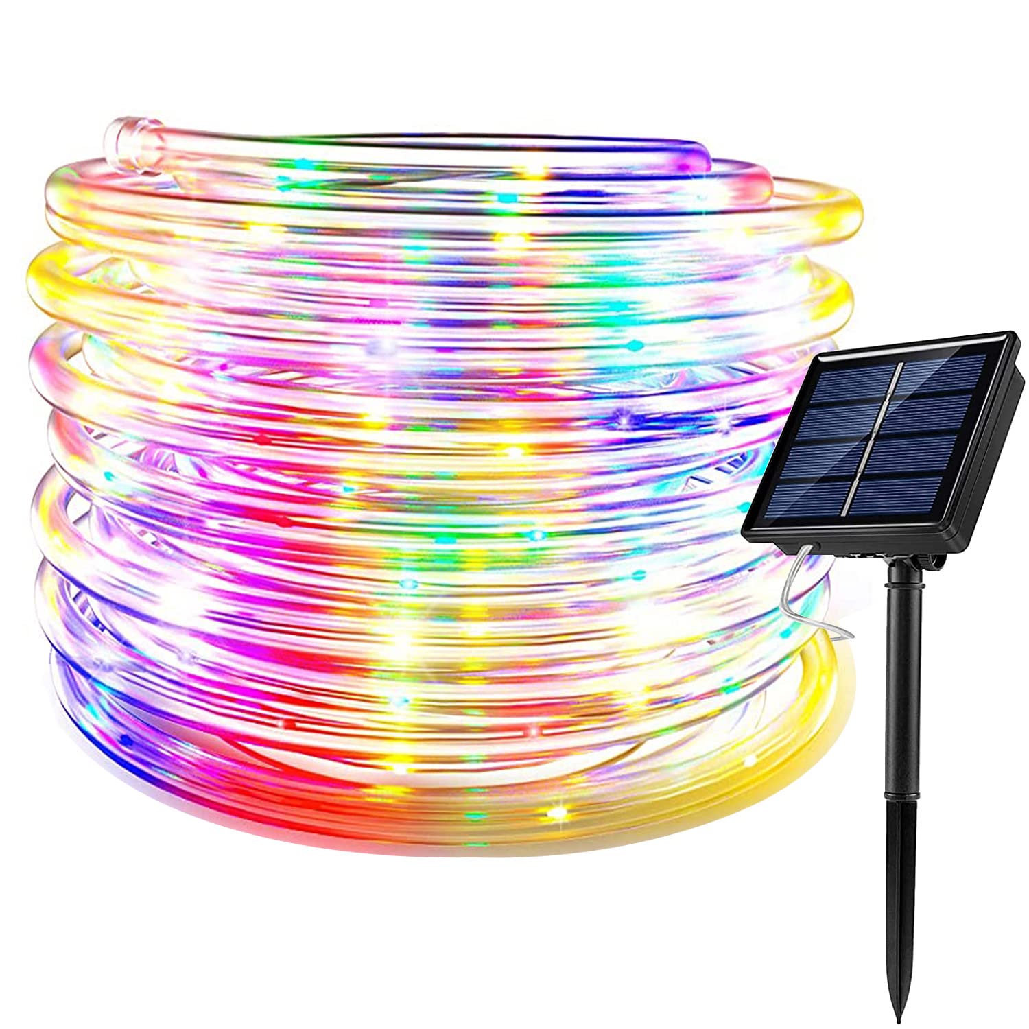 RUICHEN Solar Rope Lights, 50 LED Waterproof Fairy Lights, 16.5FT, Multicolor, Model RC0814WC