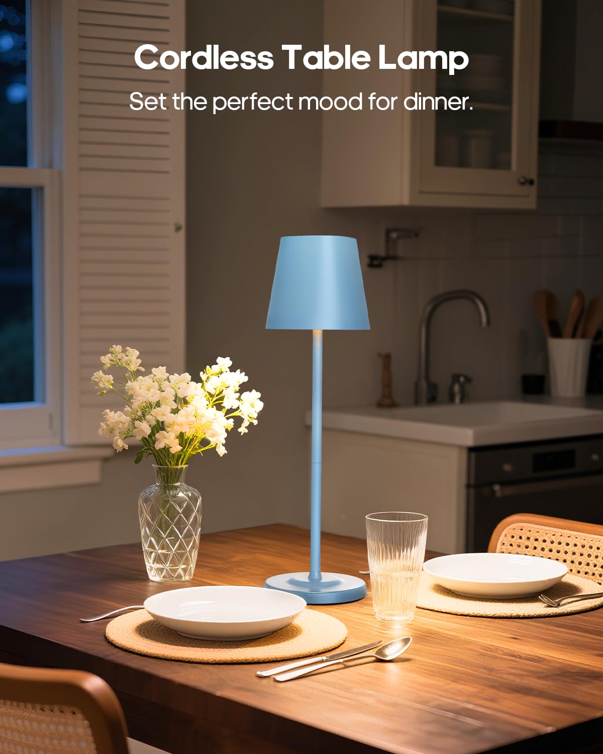 Goodea Led Cordless Table Lamp Rechargeable, 3-Height Adjustable, 5500Mah Battery Operated Lamp, 3-Color Dimming Touch Lamp, Por