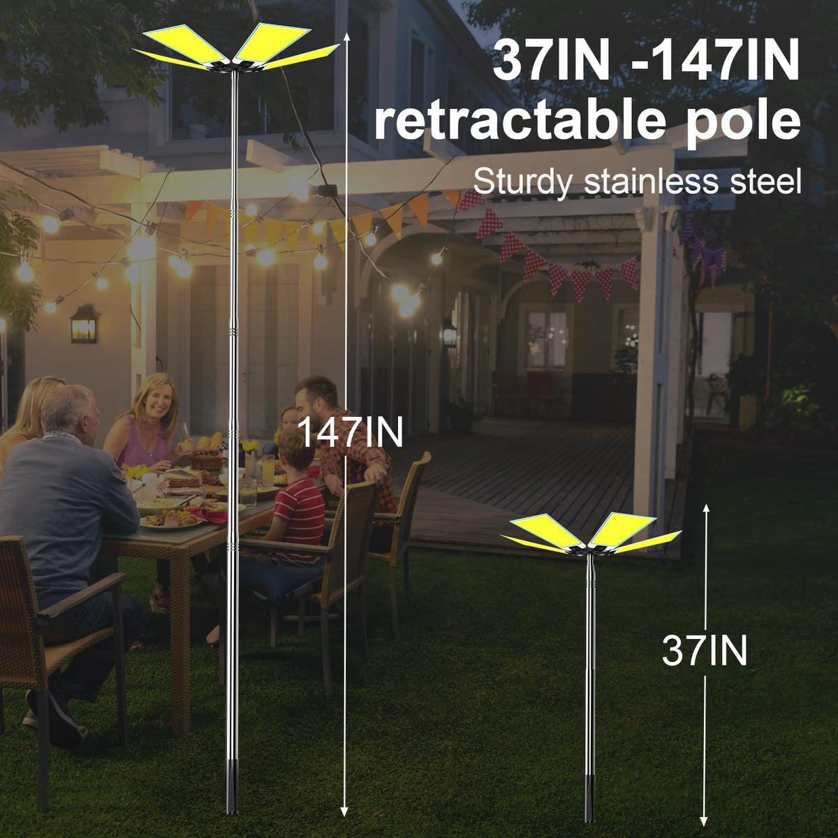 CONPEX 25000lm LED Telescopic Camping Light - Portable Yellow Flood Li ...