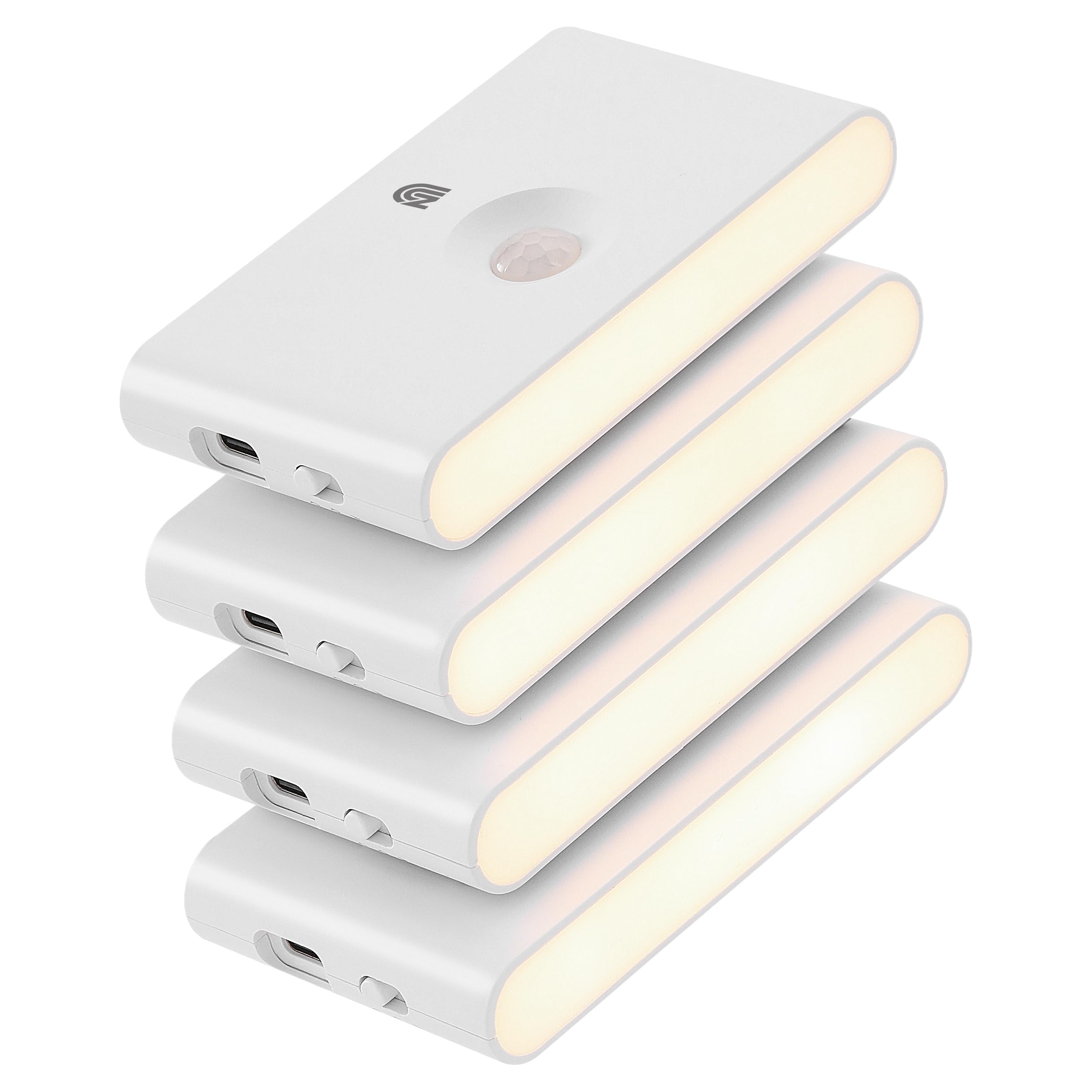 UNIDISCIPLE 4 Pack Motion Sensor Night Light with Dusk to Dawn Sensor, Rechargeable Motion Sensor Light Indoor, Battery Operated