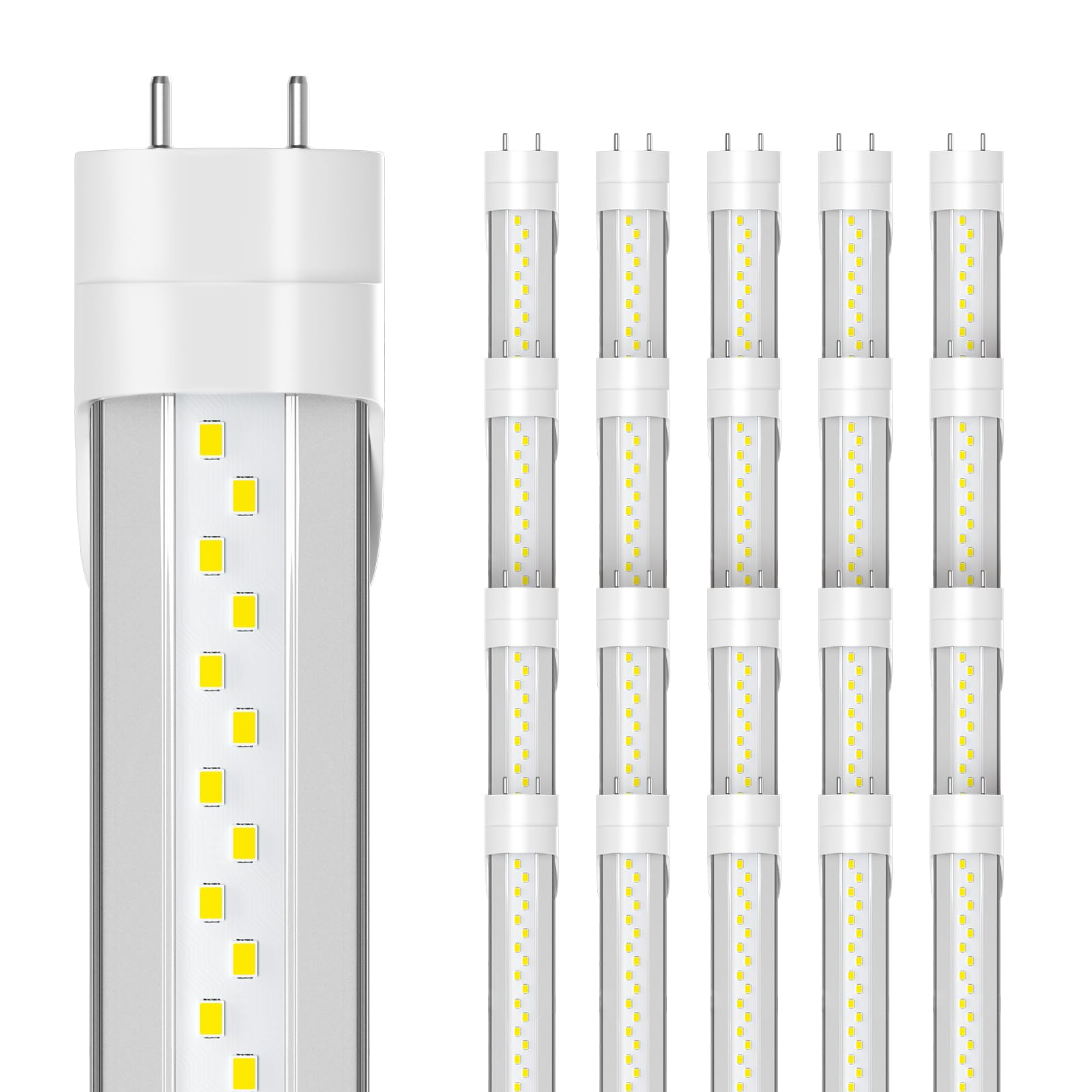 Elekico 20-Pack T8 Led Bulbs 4 Foot, 24W 3600Lm 6500K Daylight 4' T8 Led Light Bulbs, Ballast Bypass, G13 Base Type B Dual-End P