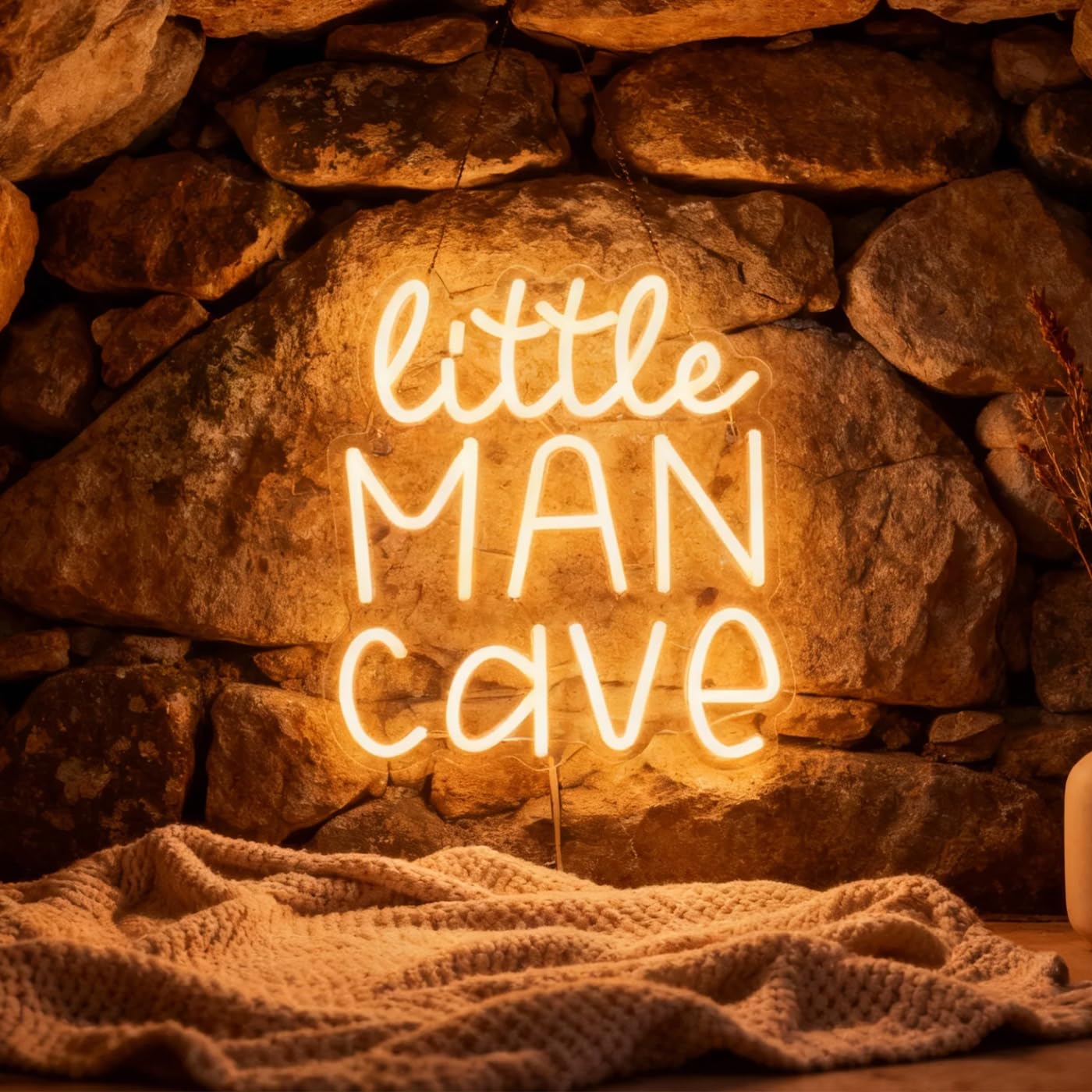 Little Man Cave Neon Sign  Decorative Neon Lights For KidS Room Play Room Wall Decor Neon Light Sign  Christmas Birthday KidS Gift Thanksgiving Gift(Warm White)