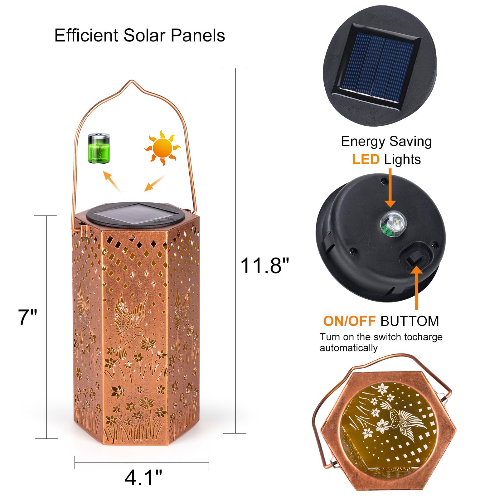 2 Pack Hummingbird Solar Lanterns Outdoor Waterproof - Birthday Gifts For Women, Men, Mom, Solar Lights Outdoor Hanging Garden D