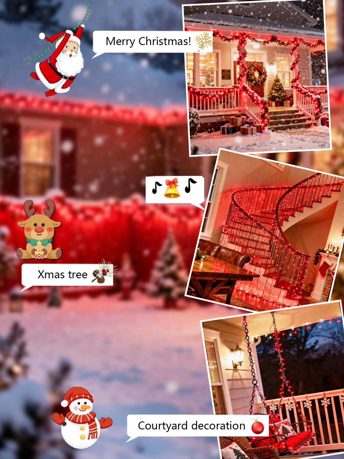 Voice Controlled Christmas Lights With Remote  99 Ft 300 Led String Lights Indoor Outdoor With 12 Modes 3 Timers  Dimmable Twinkle Light Plug In Waterproof For Xmas Tree Yard Party Decorations  Red