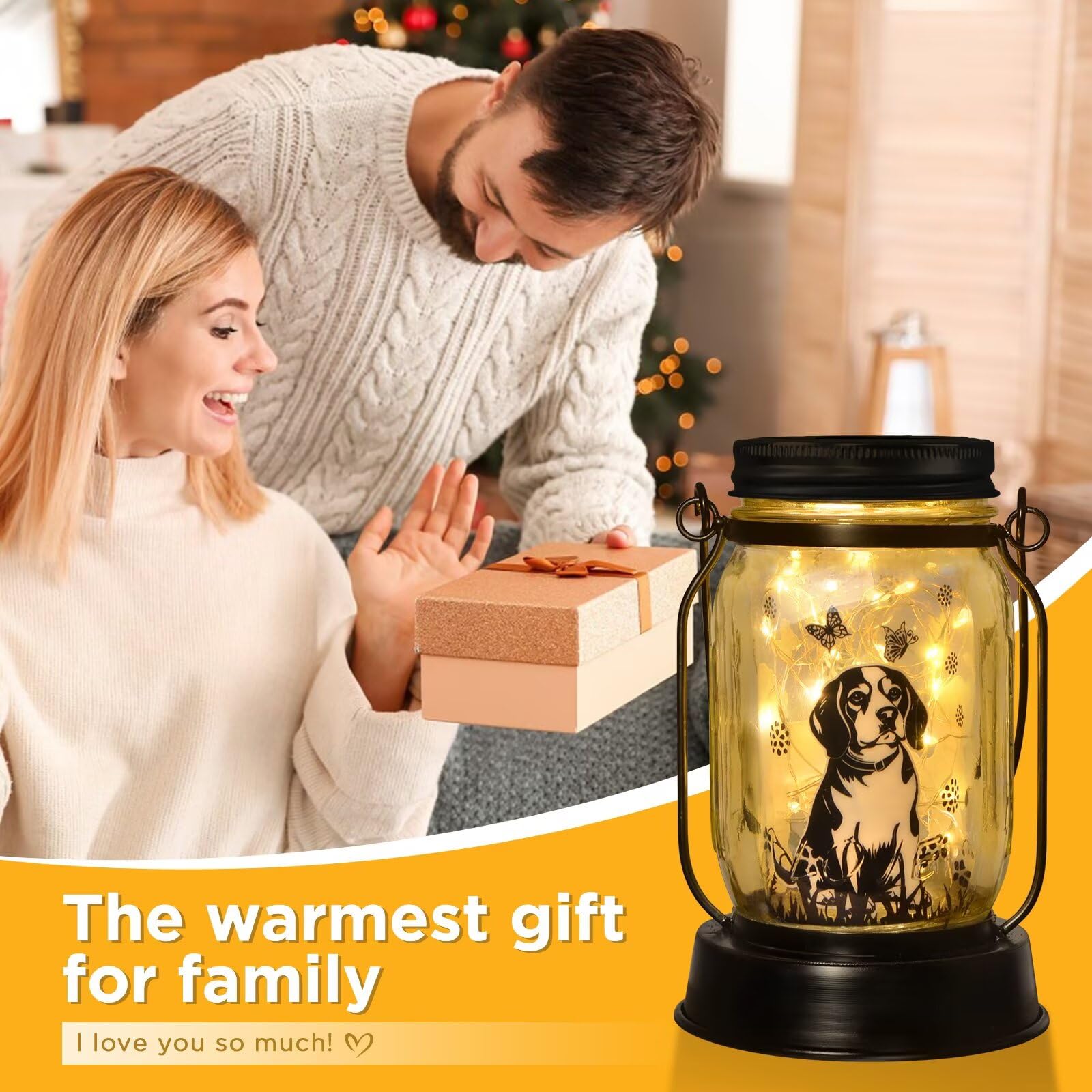 Beagle Gifts For Women/Men Beagle Solar Lanterns Dog Mom Birthday Dog Lovers Lantern Pet Loss Pet Memorial Lights Solar Garden D