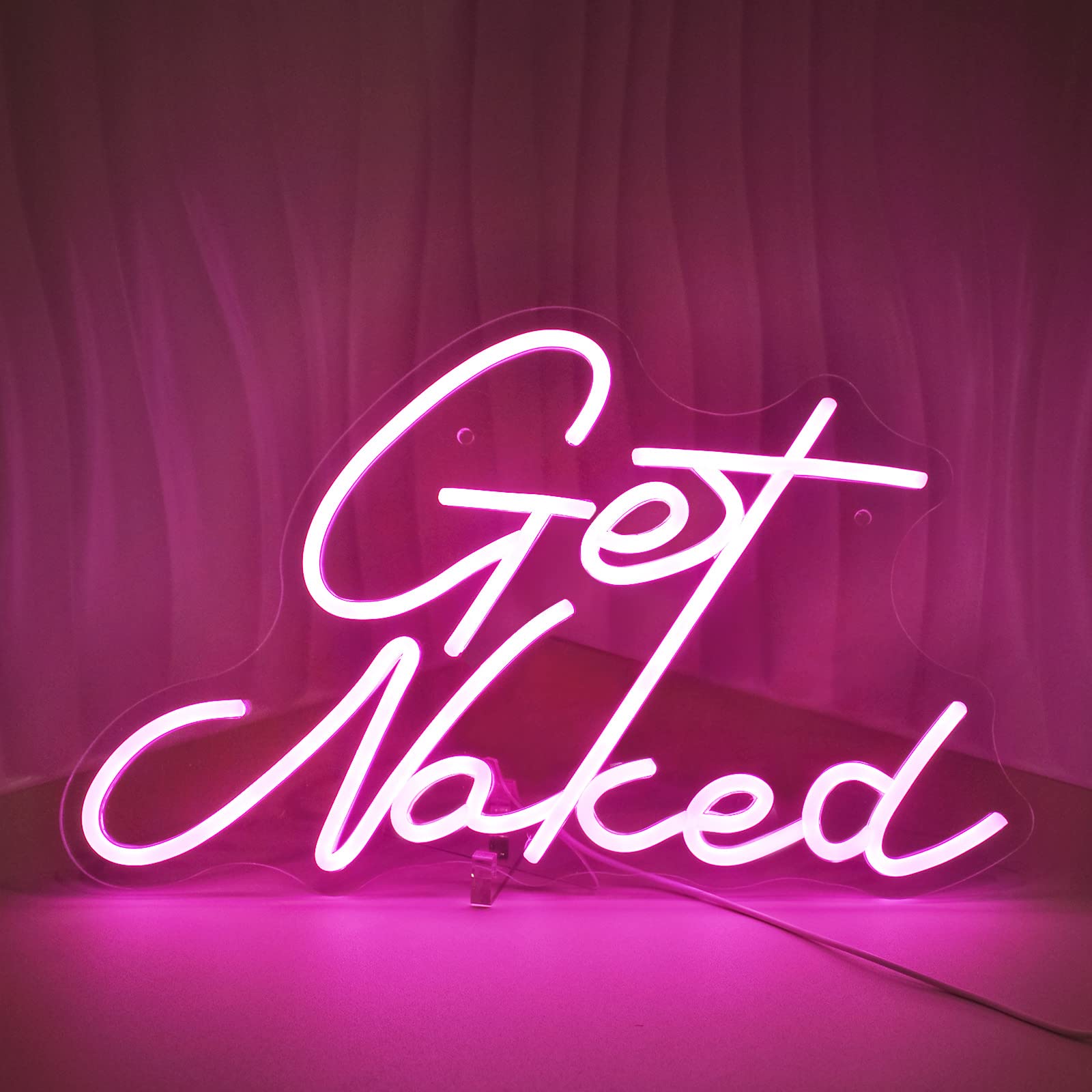 JEDAEMEN Neon LED Light Sign for Wall Decor, USB Powered, Pink, 16.5 x 11.4 inches, Preppy Room Decoration