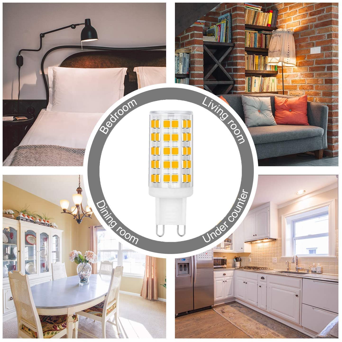 Ohlgt Dimmable G9 Led Bulbs 6W (60W Equivalent) Warm White 3000K, 500