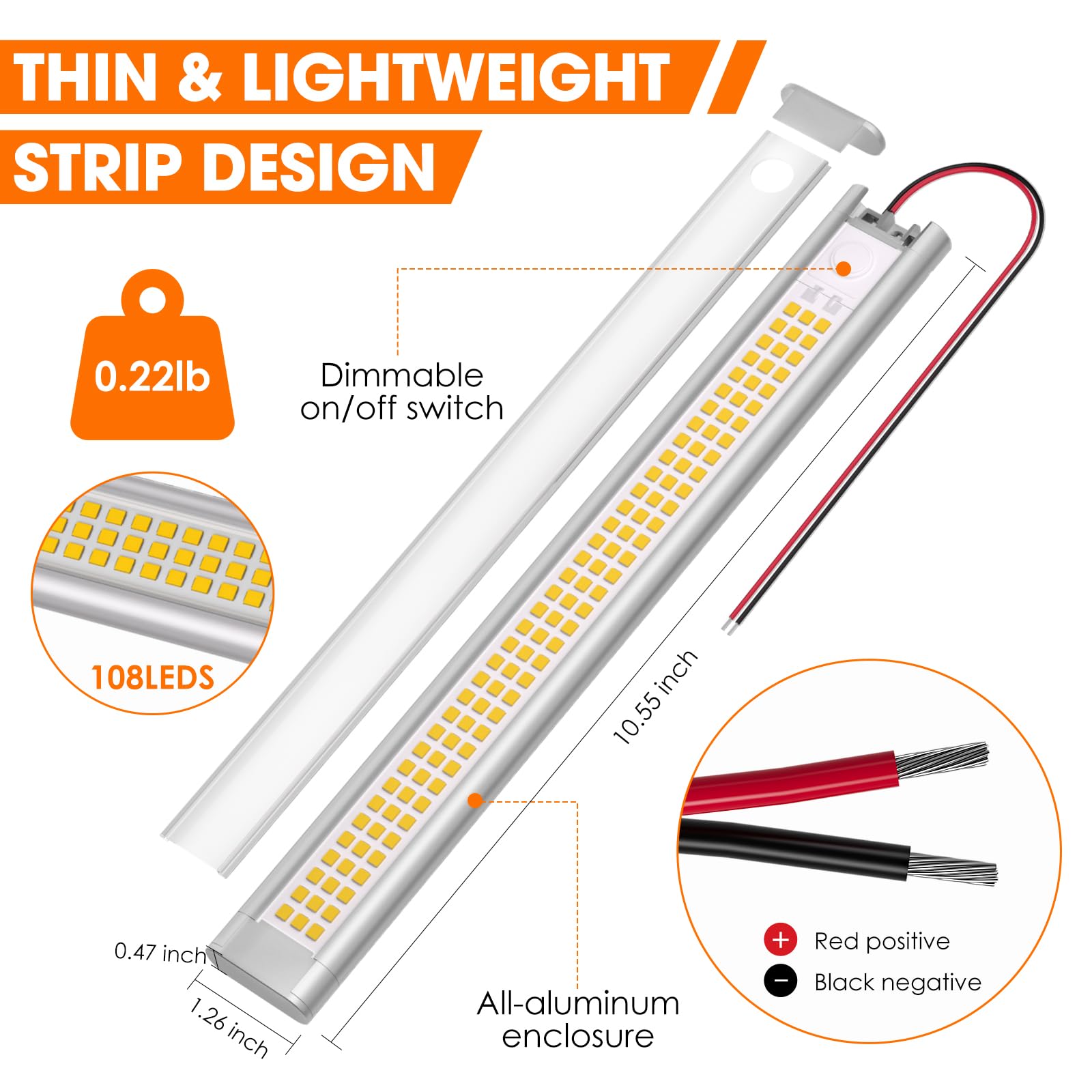 12 Volt Led Lights  Enclosed Trailer Light  Rv Interior Lighting  4000K String Lights For Trailer  Truck  Van  Rv(2Pack  Silver)